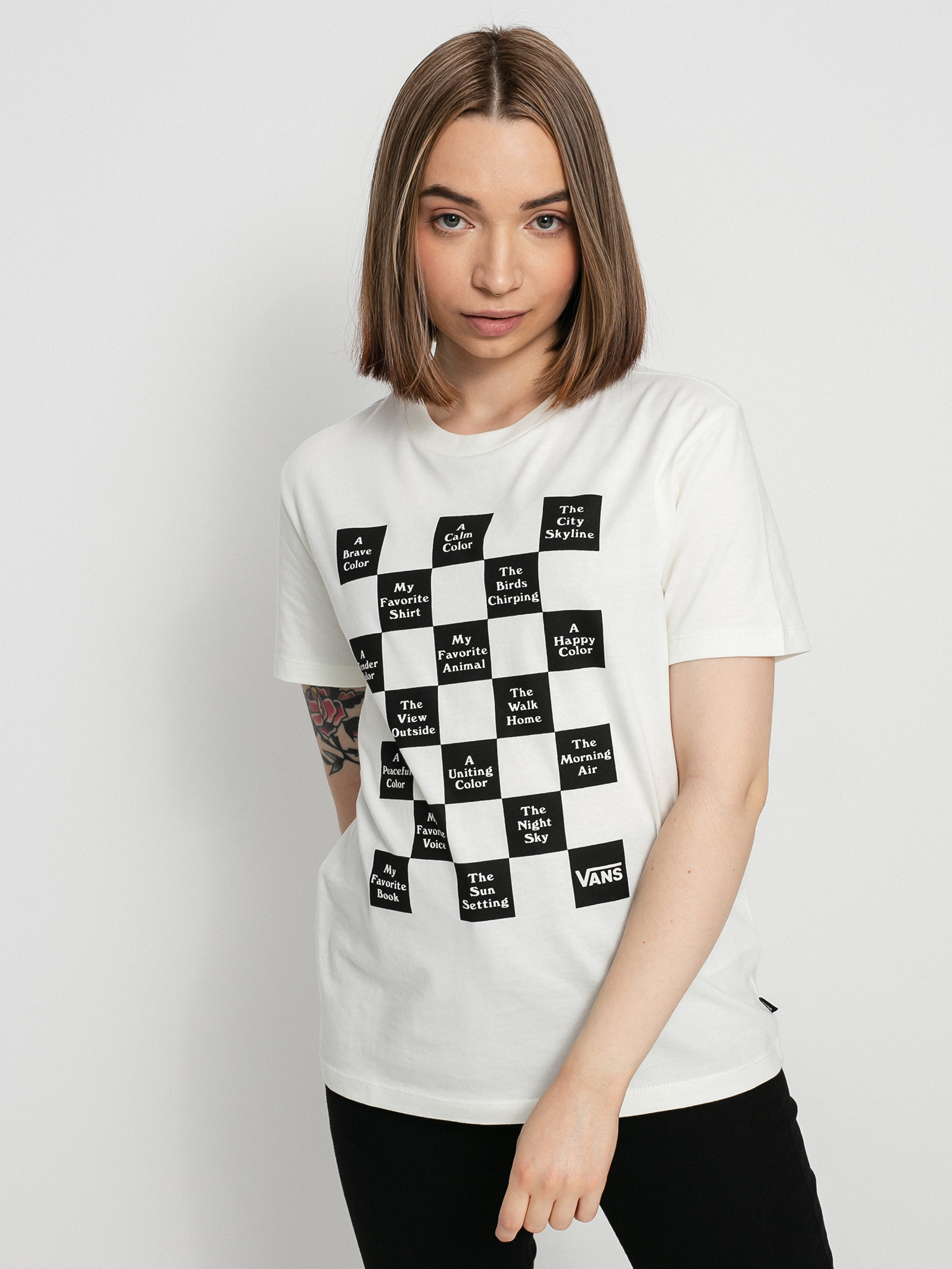 T-shirt Vans Checkerboard Day Wmn (marshmallow)