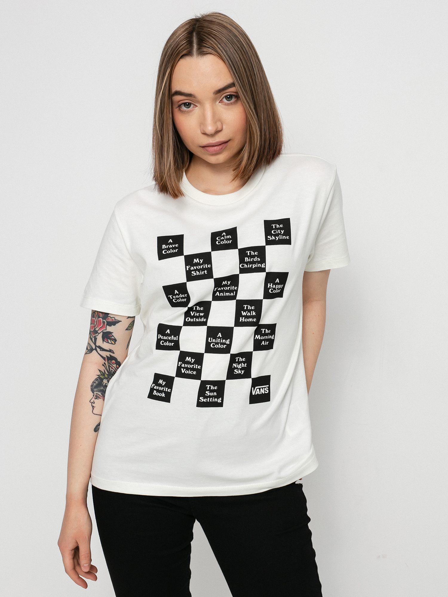 T-shirt Vans Checkerboard Day Wmn (marshmallow)
