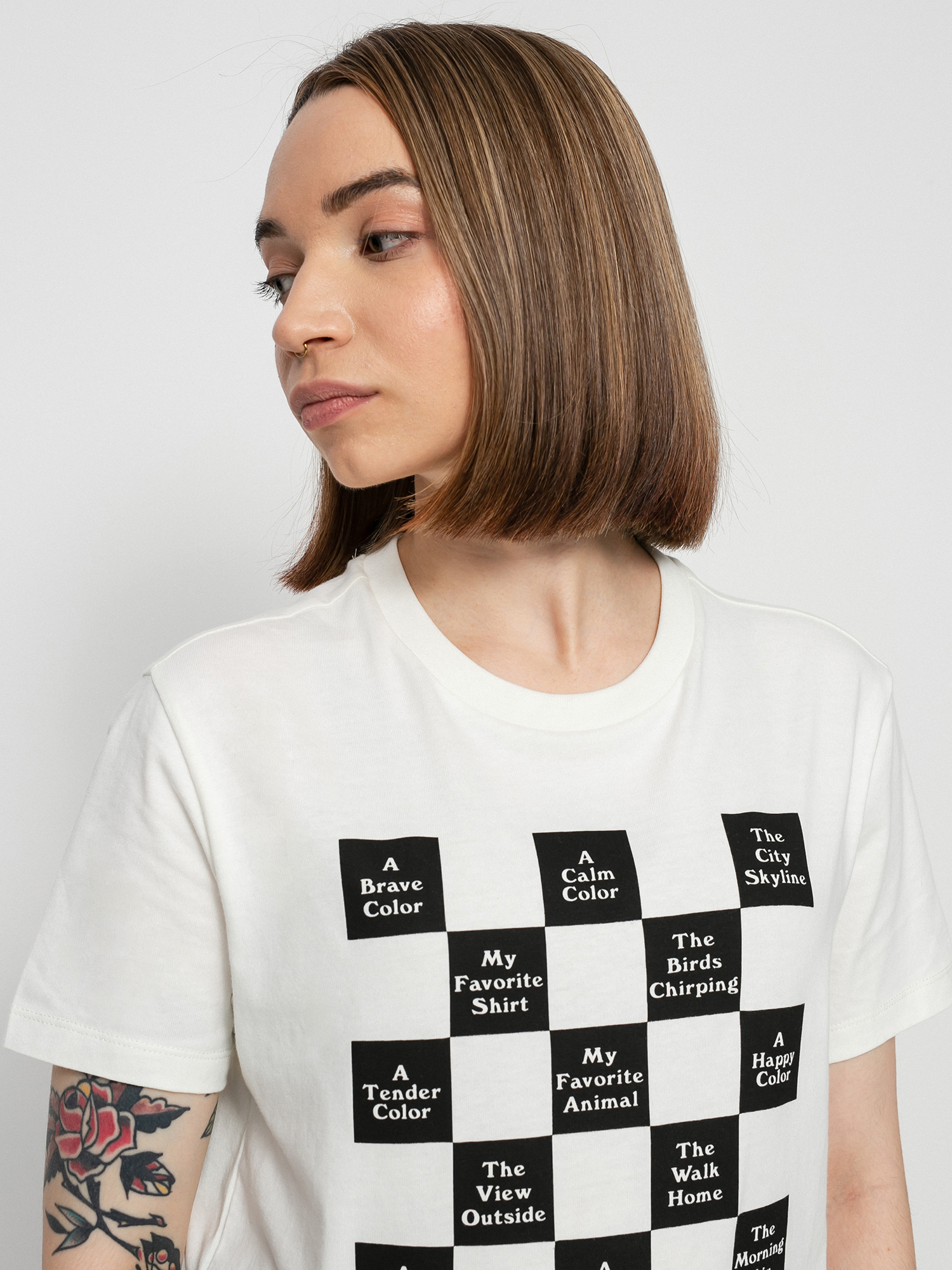 T-shirt Vans Checkerboard Day Wmn (marshmallow)