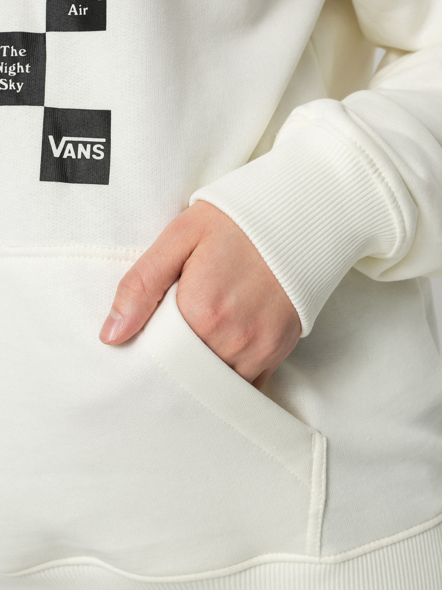 Bluza z kapturem Vans Checkerboard Day HD Wmn (marshmallow)