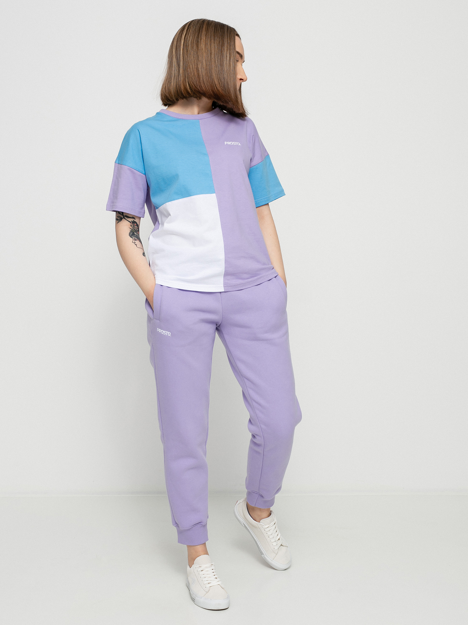 T-shirt Prosto Mousse Wmn (violet/soft blue)
