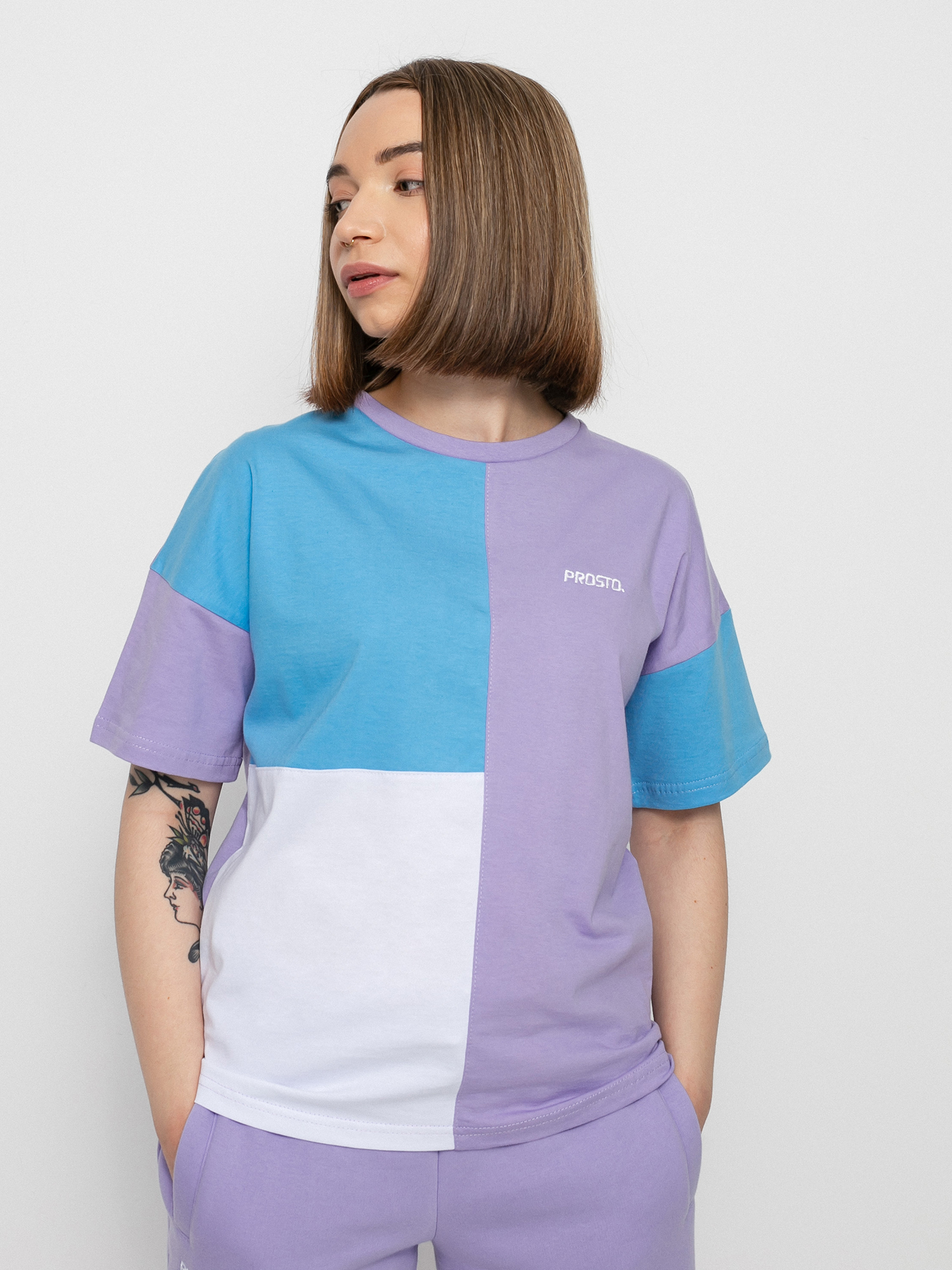 T-shirt Prosto Mousse Wmn (violet/soft blue)