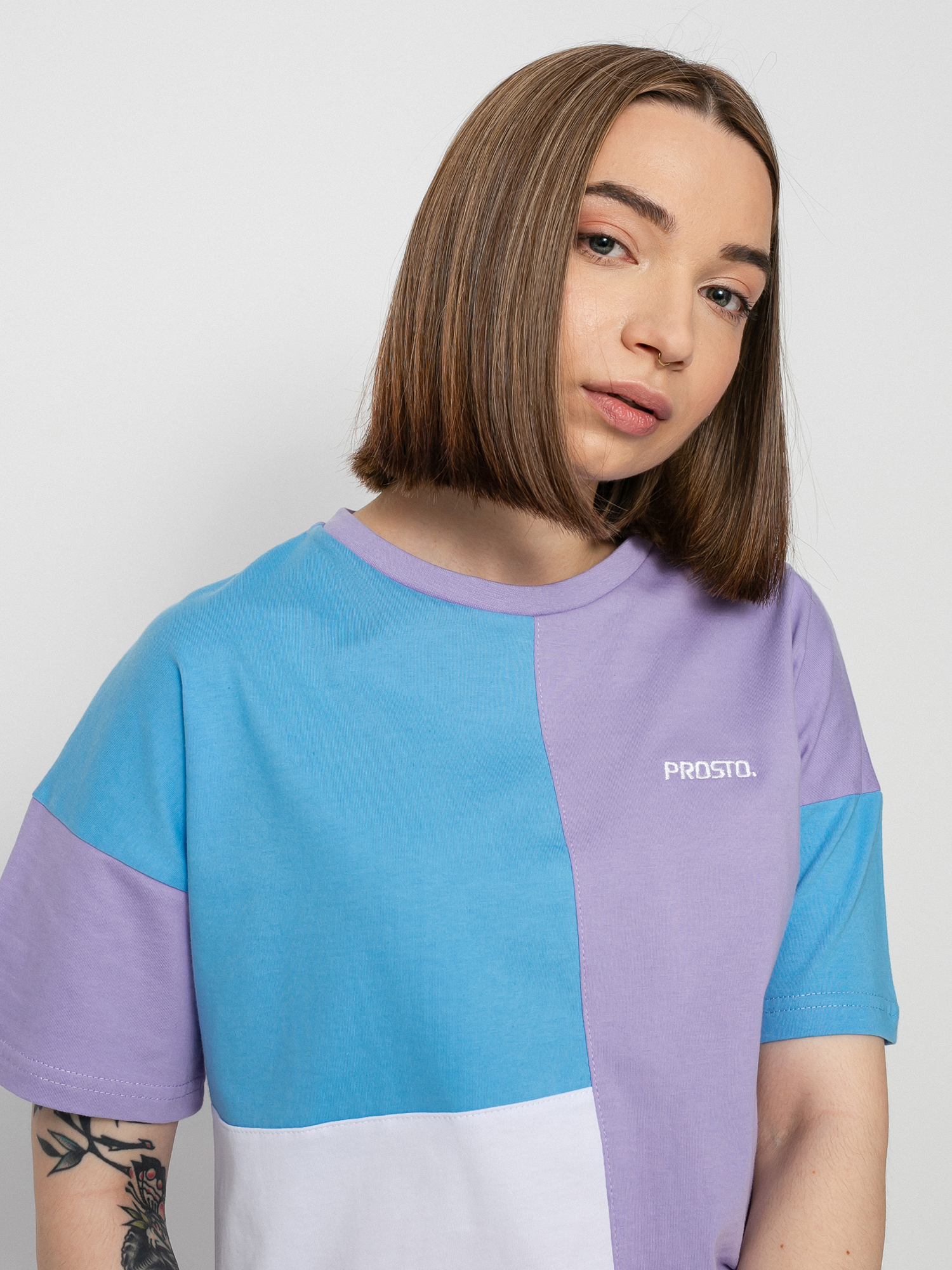T-shirt Prosto Mousse Wmn (violet/soft blue)
