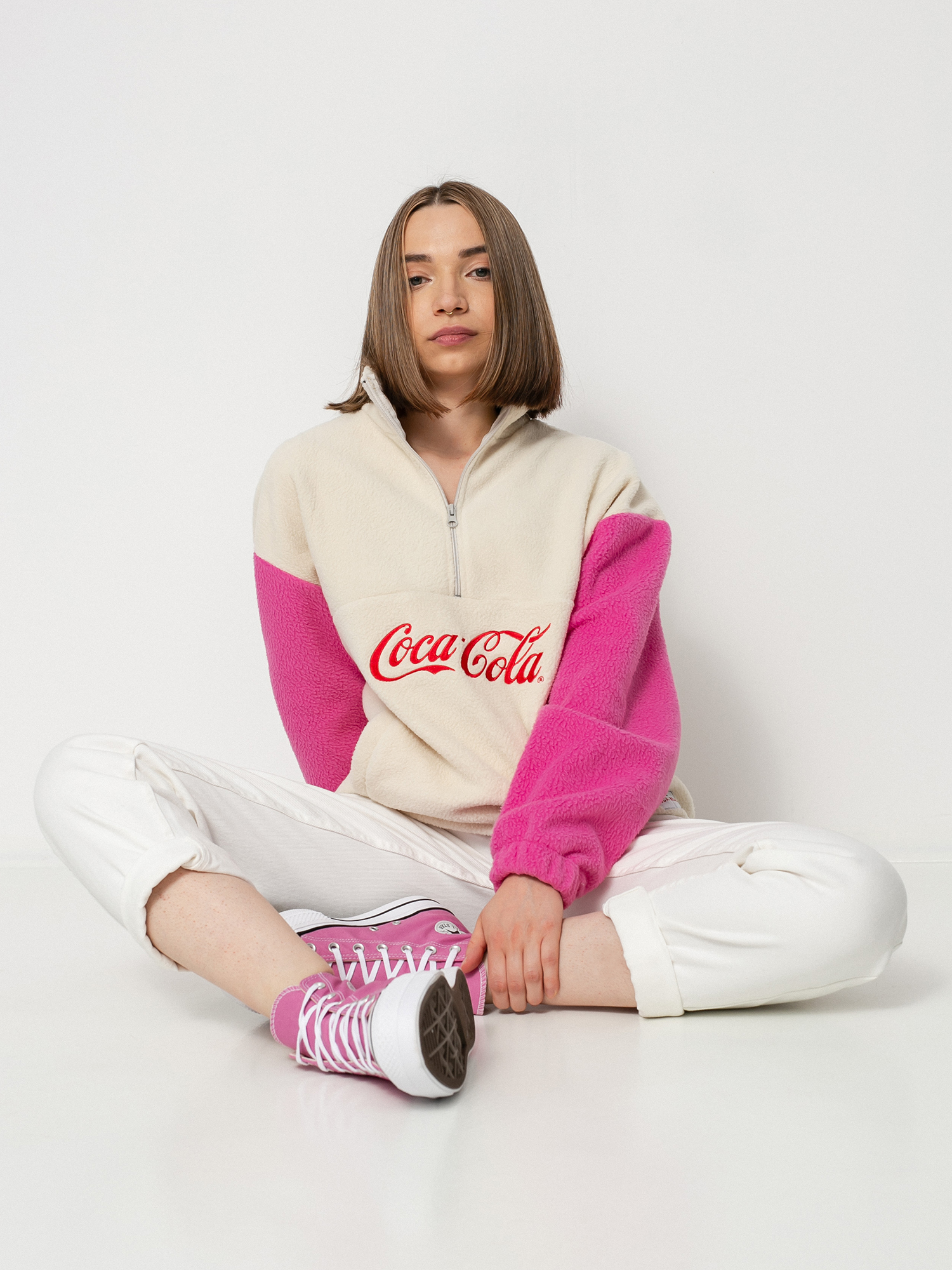 Bluza Local Heroes X Coca Cola Zip Up Wmn (beige/pink)