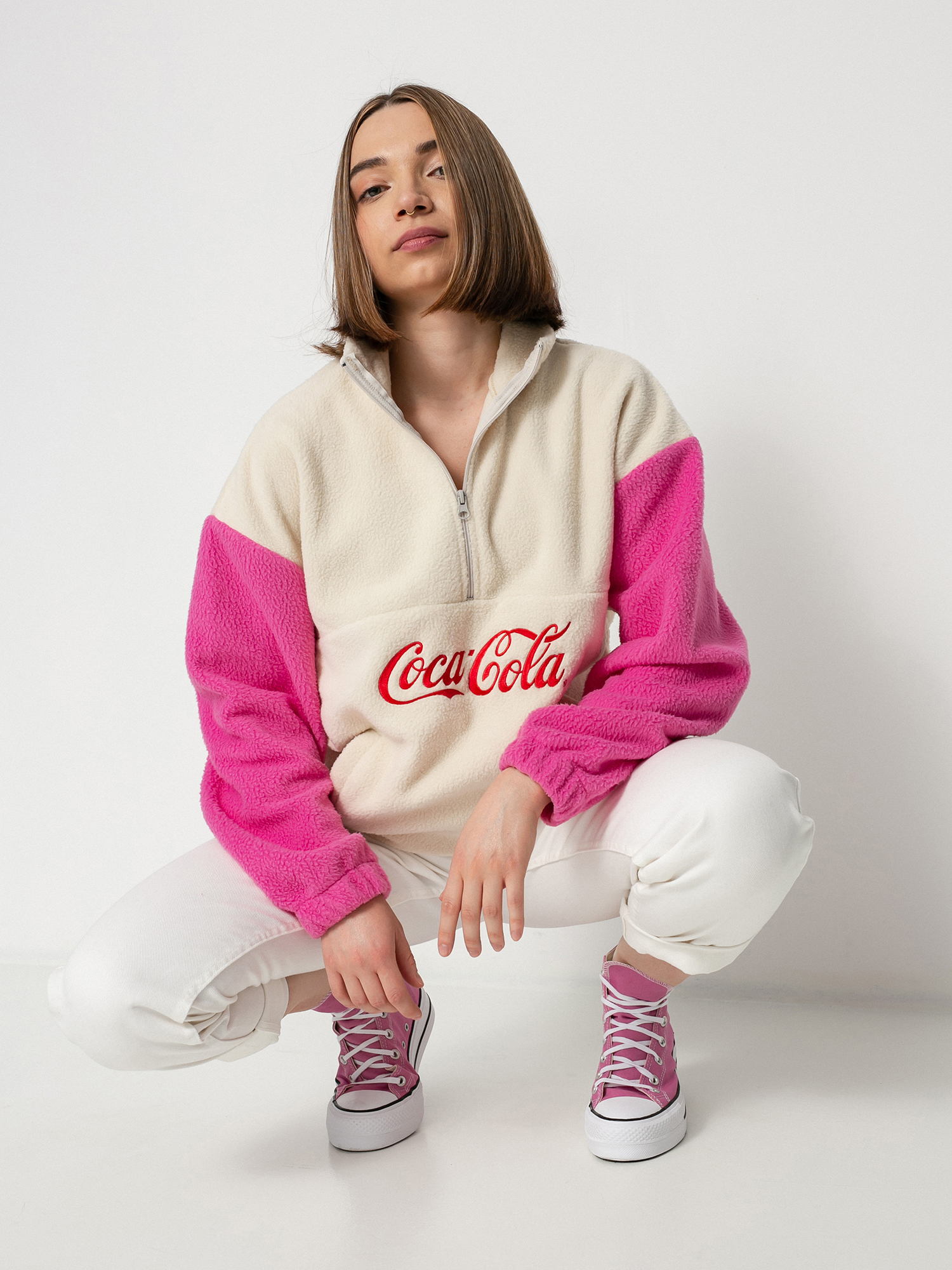 Bluza Local Heroes X Coca Cola Zip Up Wmn (beige/pink)