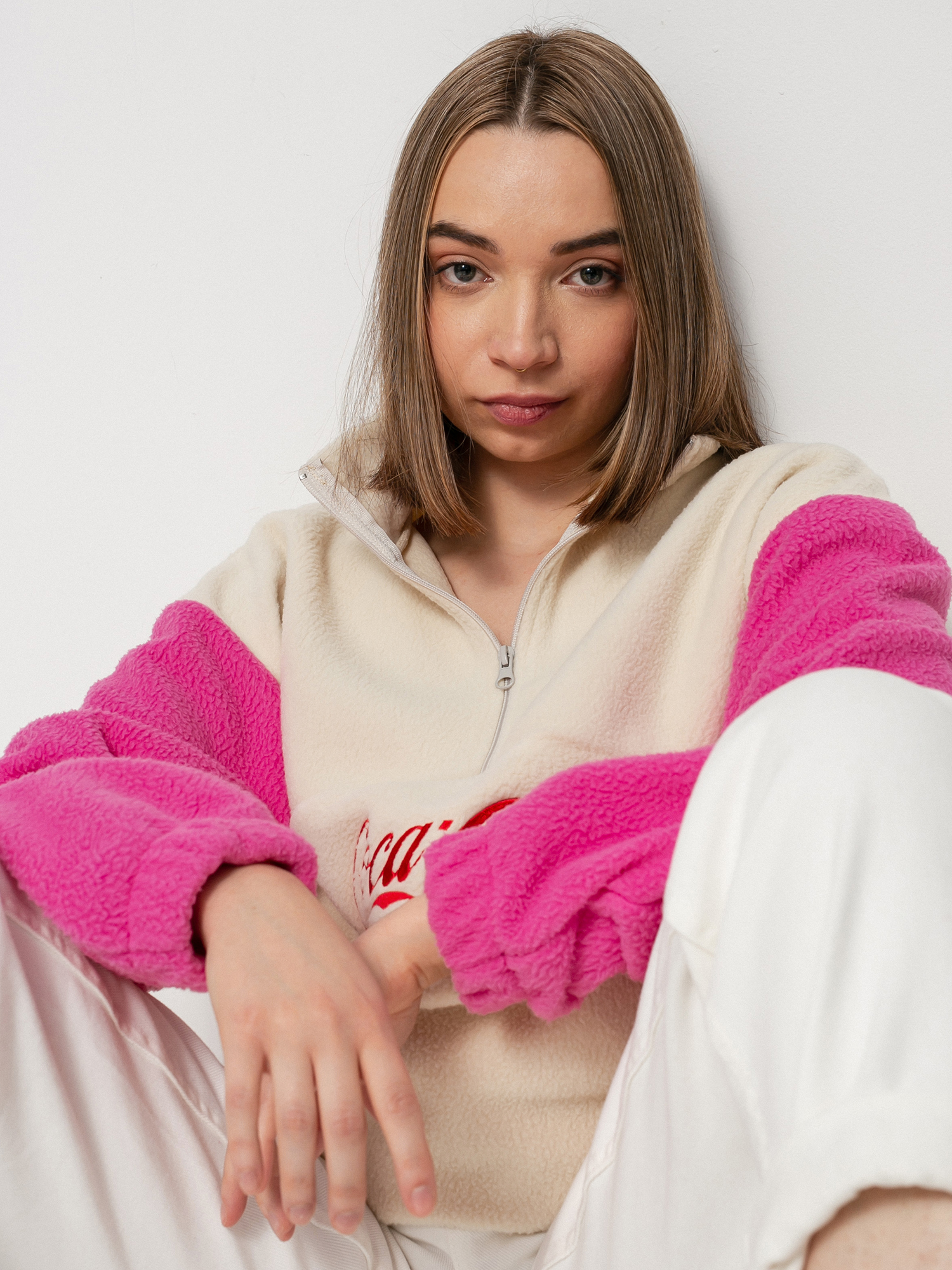 Bluza Local Heroes X Coca Cola Zip Up Wmn (beige/pink)