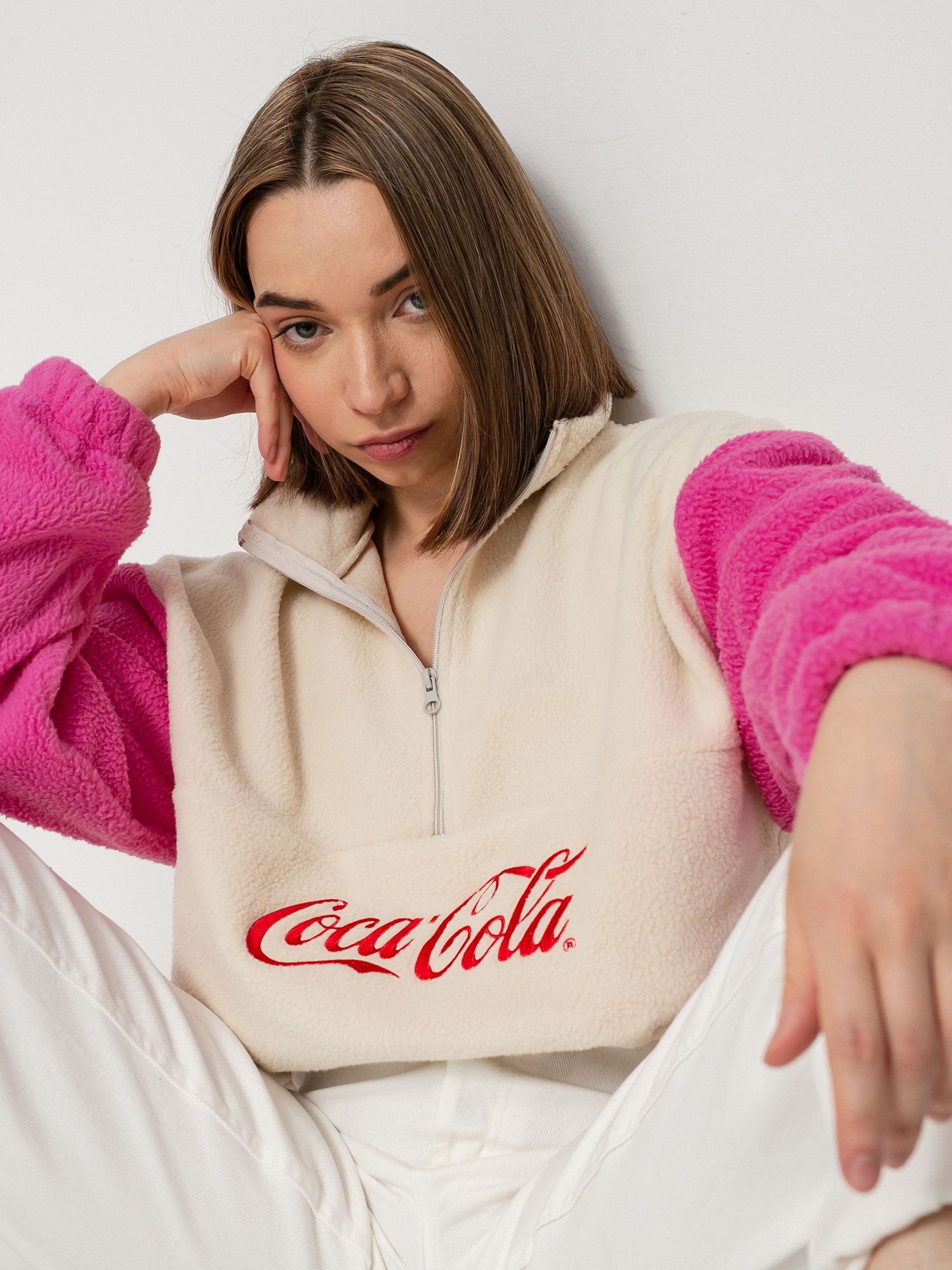 Bluza Local Heroes X Coca Cola Zip Up Wmn (beige/pink)