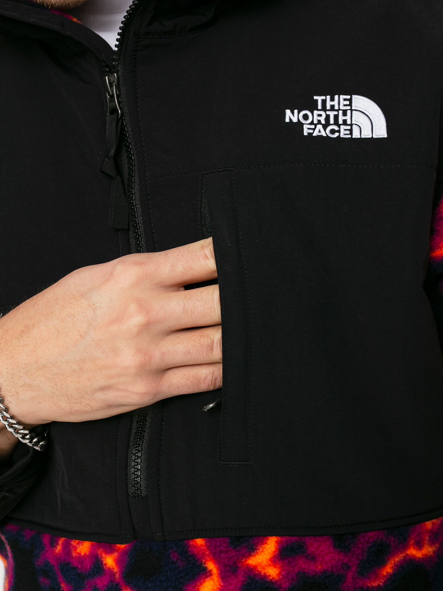 Męski Polar The North Face Printed Denali 2 Anorak (tnf black marblecamoprint)