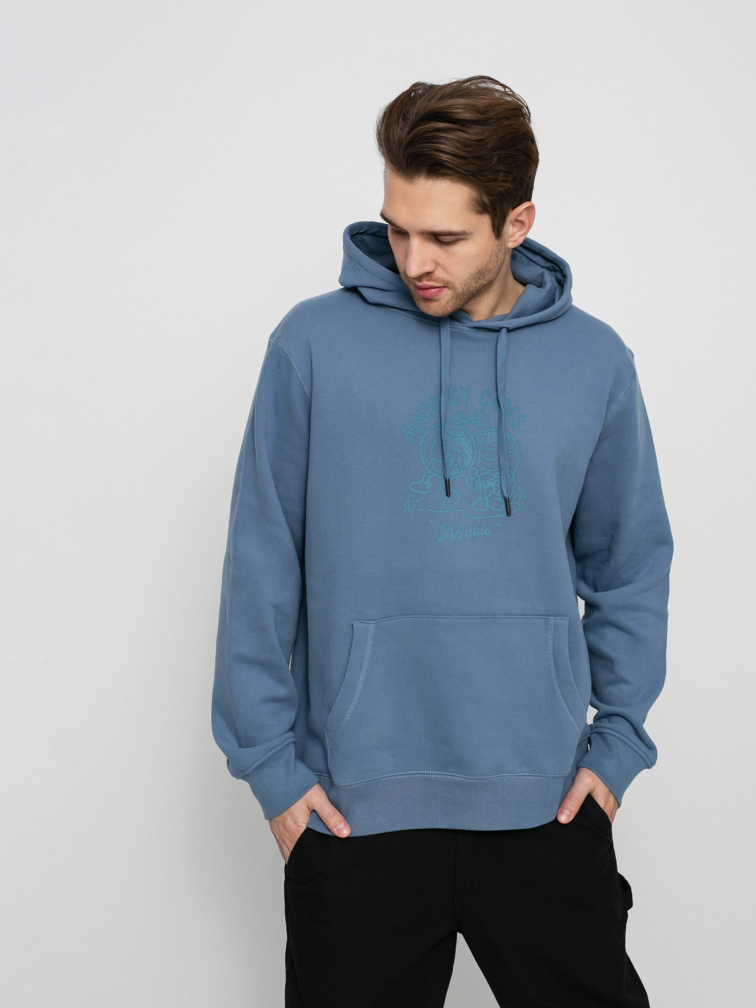 Bluza z kapturem Malita Nobody Cares HD (blue)