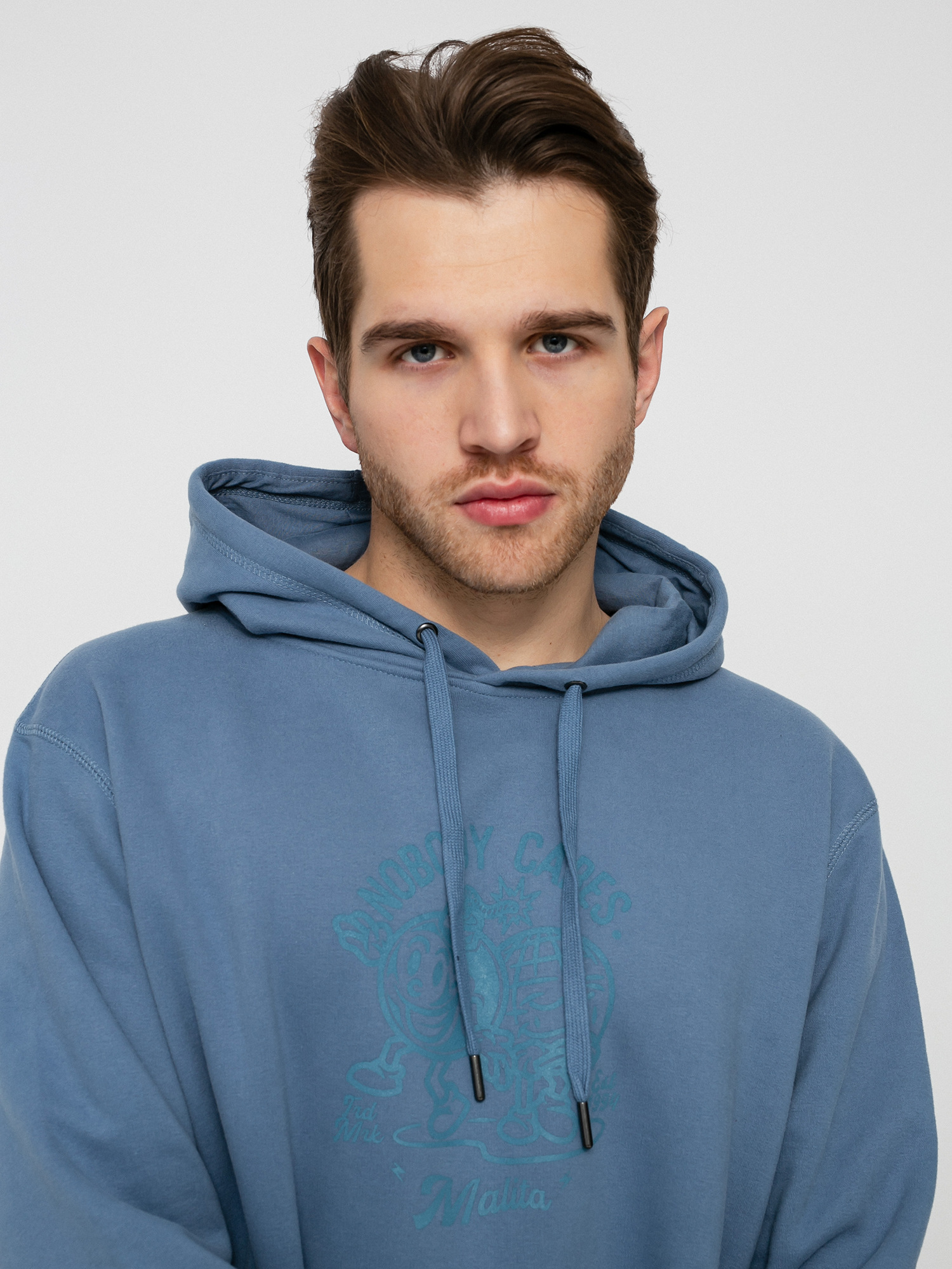 Bluza z kapturem Malita Nobody Cares HD (blue)