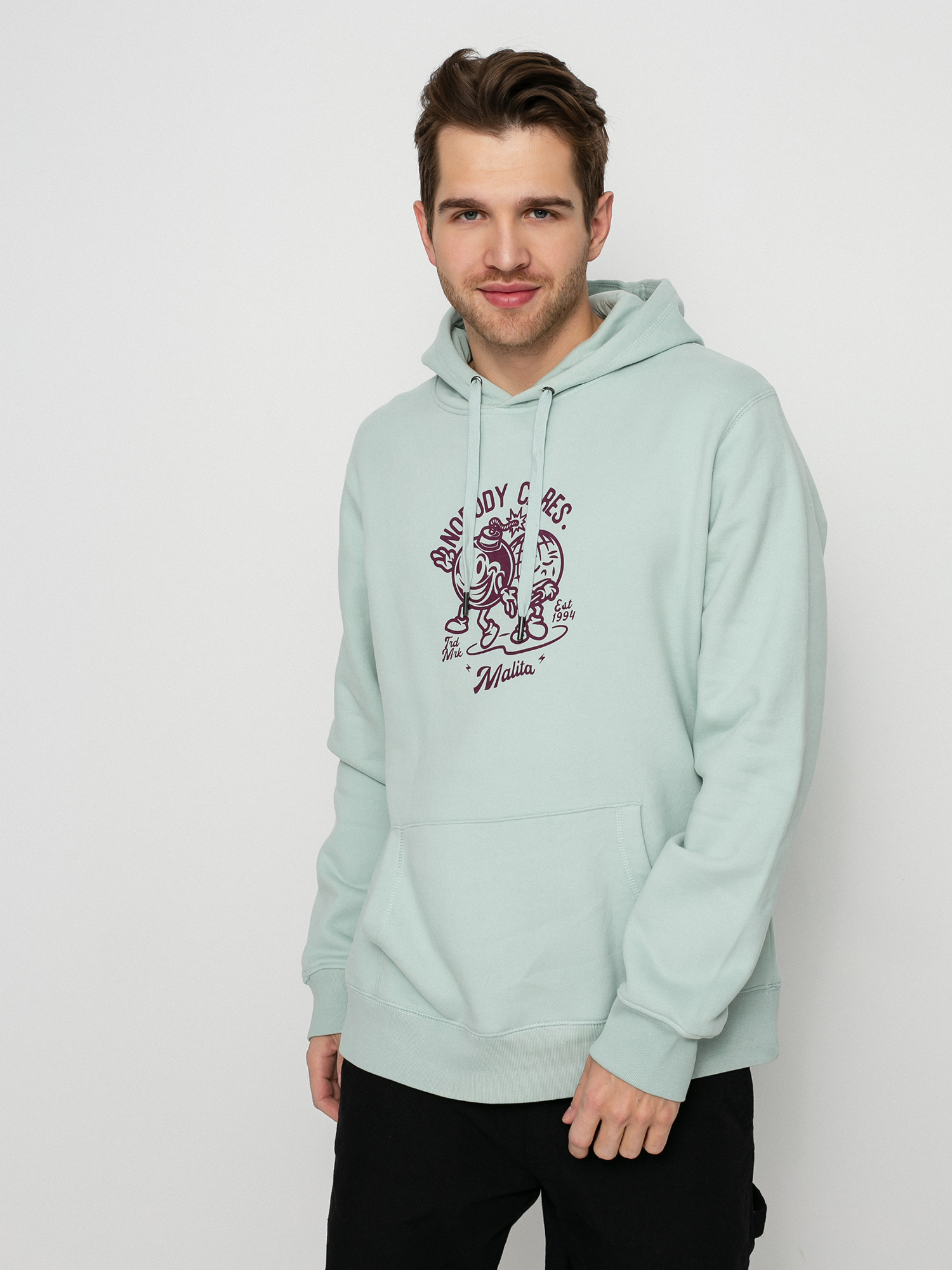 Bluza z kapturem Malita Nobody Cares HD (pistachio)