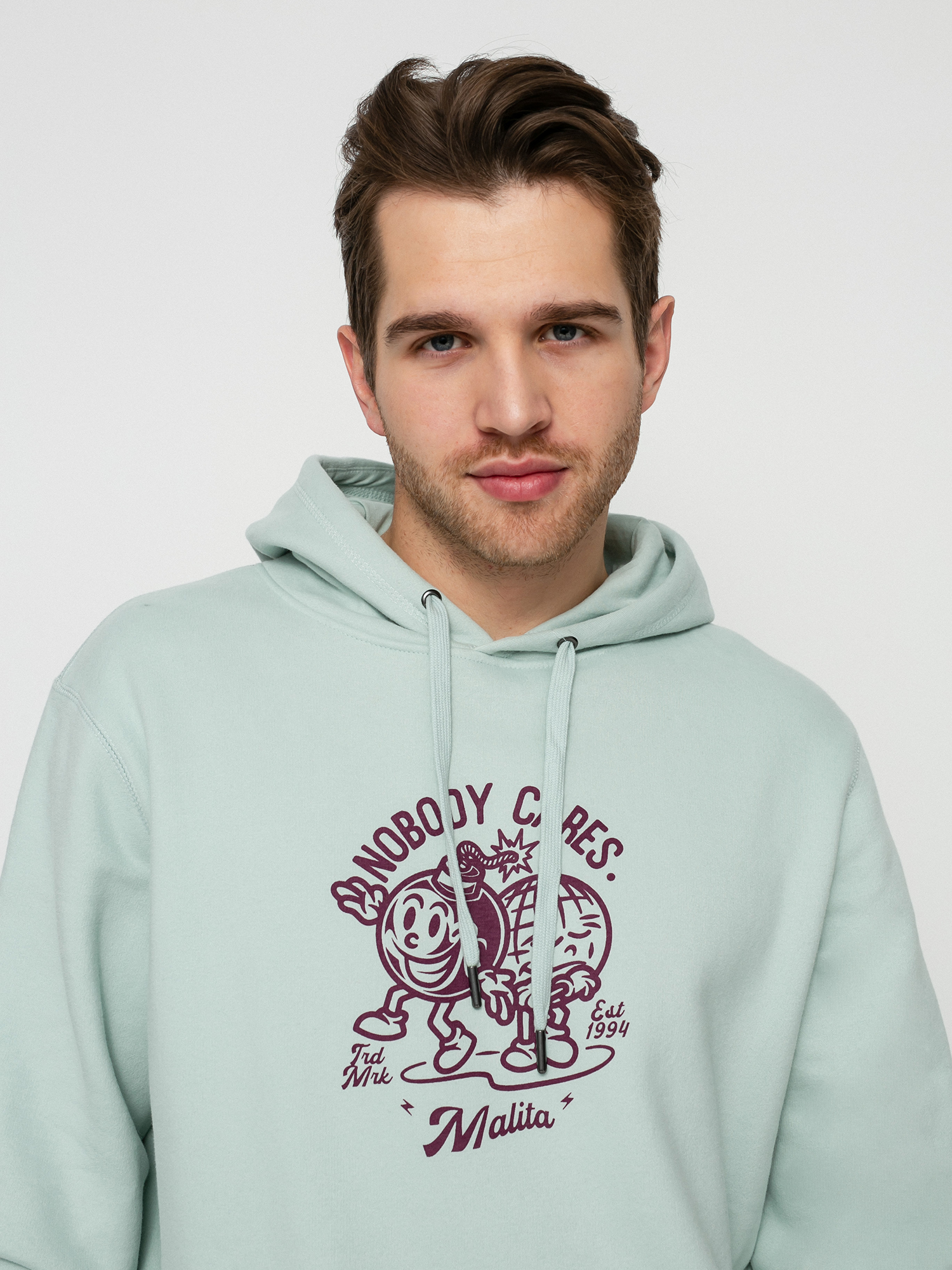 Bluza z kapturem Malita Nobody Cares HD (pistachio)