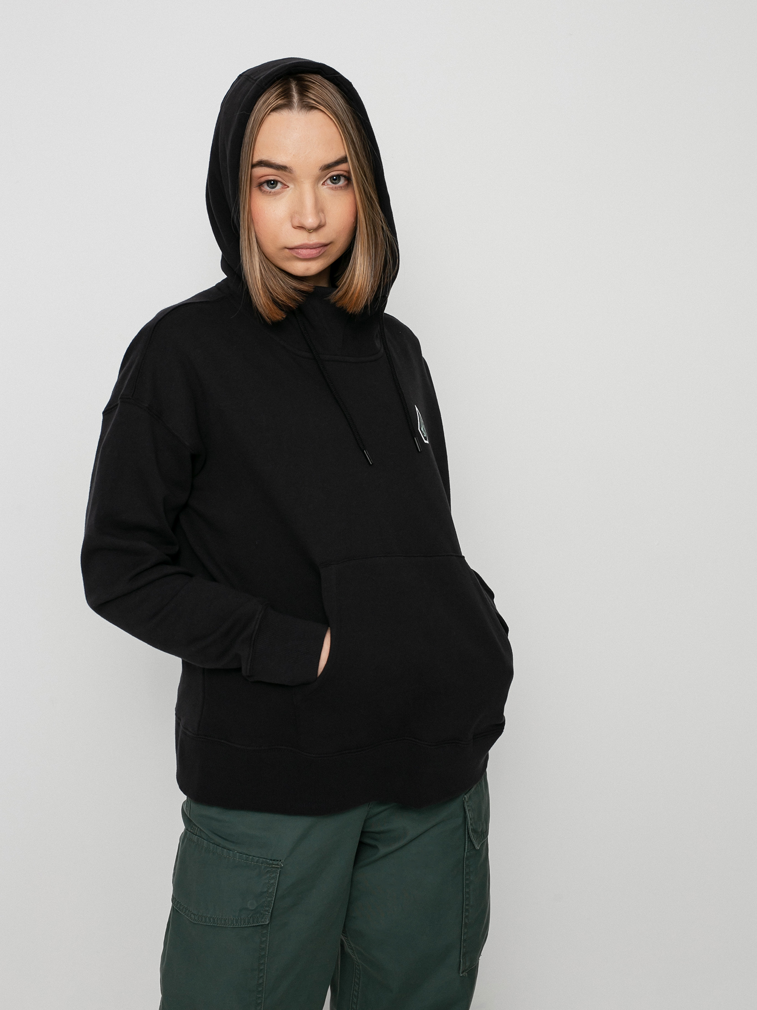 Bluza z kapturem Volcom Vol Peak HD Wmn (black)