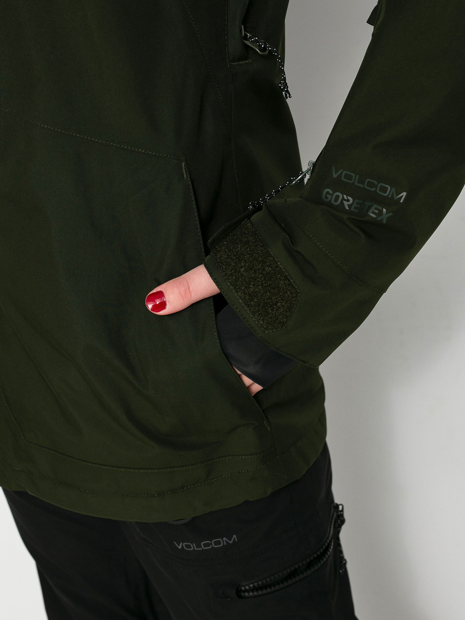 Damska Kurtka snowboardowa Volcom Ell Ins Gore Tex (black green)