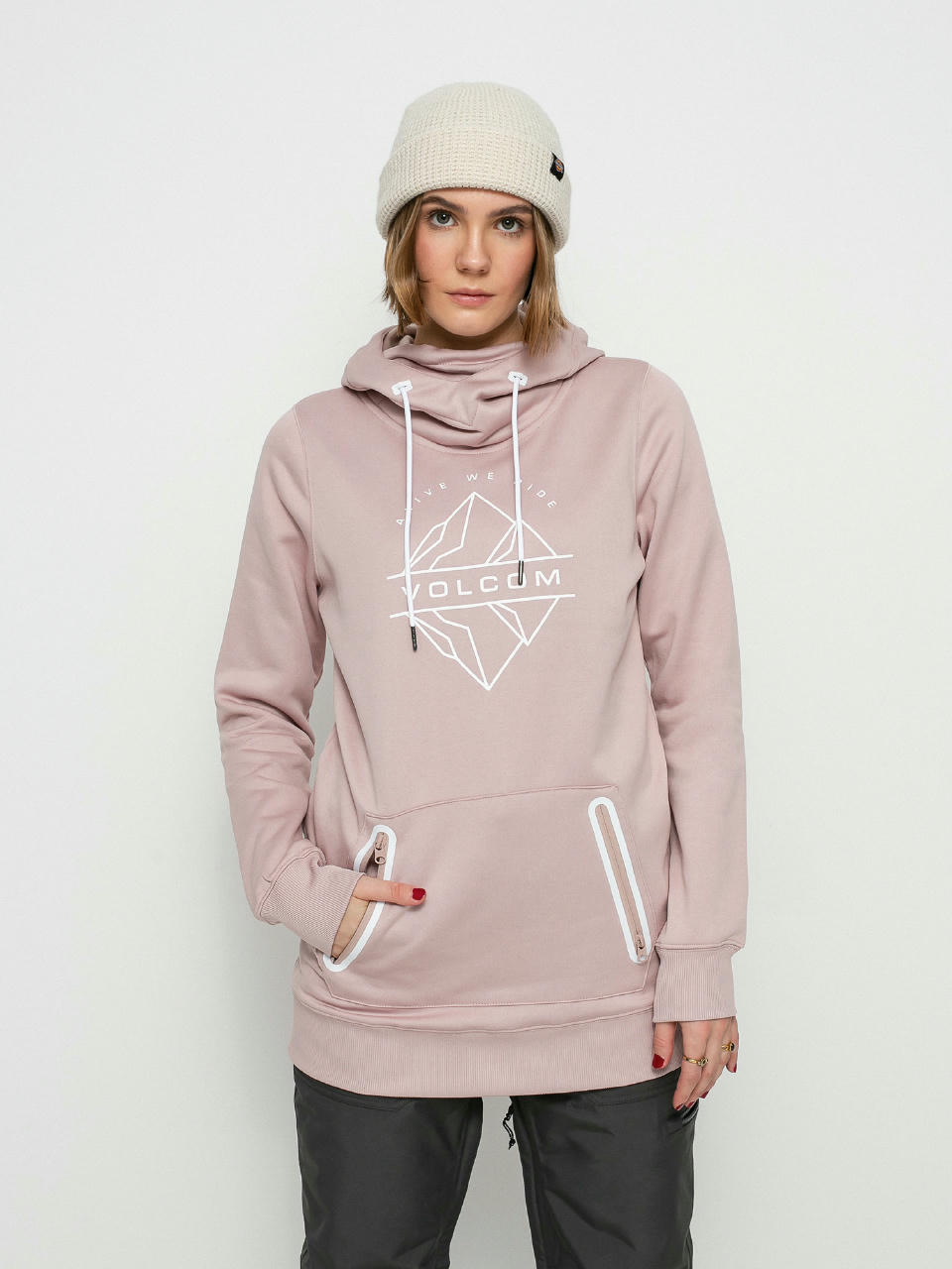 Bluza z kapturem Volcom Spring Shred HD Wmn (hazey pink)