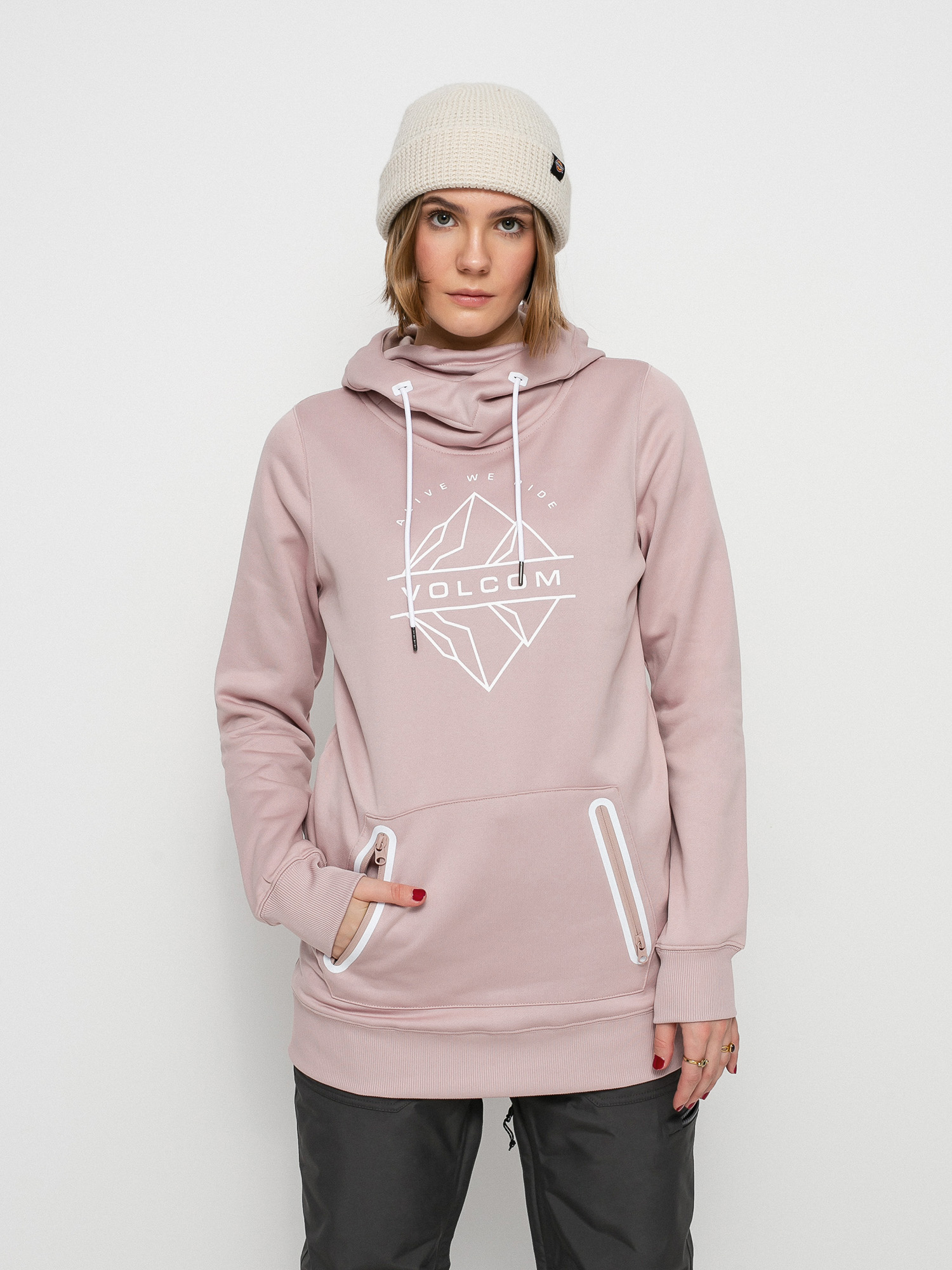 Bluza z kapturem Volcom Spring Shred HD Wmn (hazey pink)