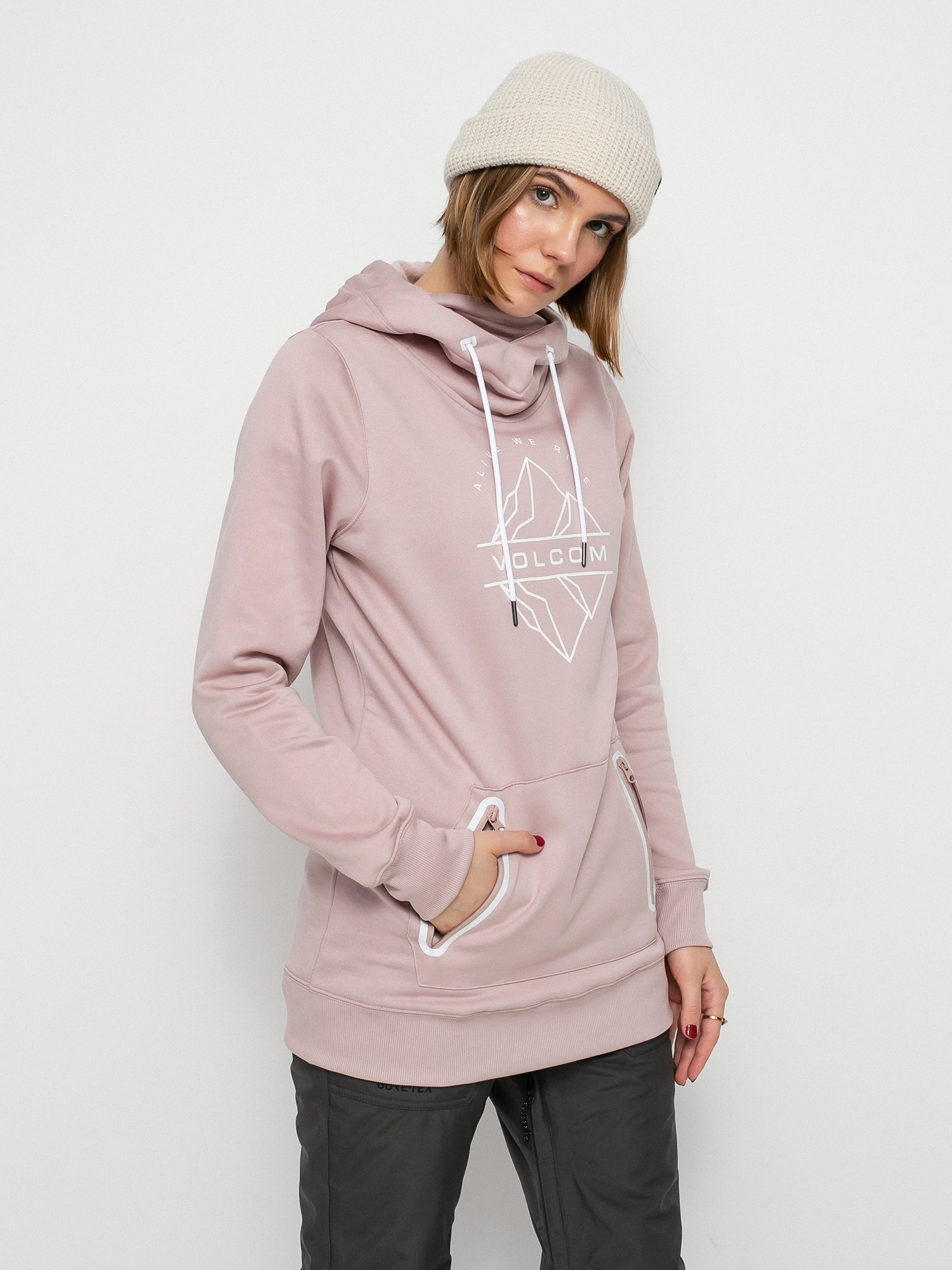Bluza z kapturem Volcom Spring Shred HD Wmn (hazey pink)