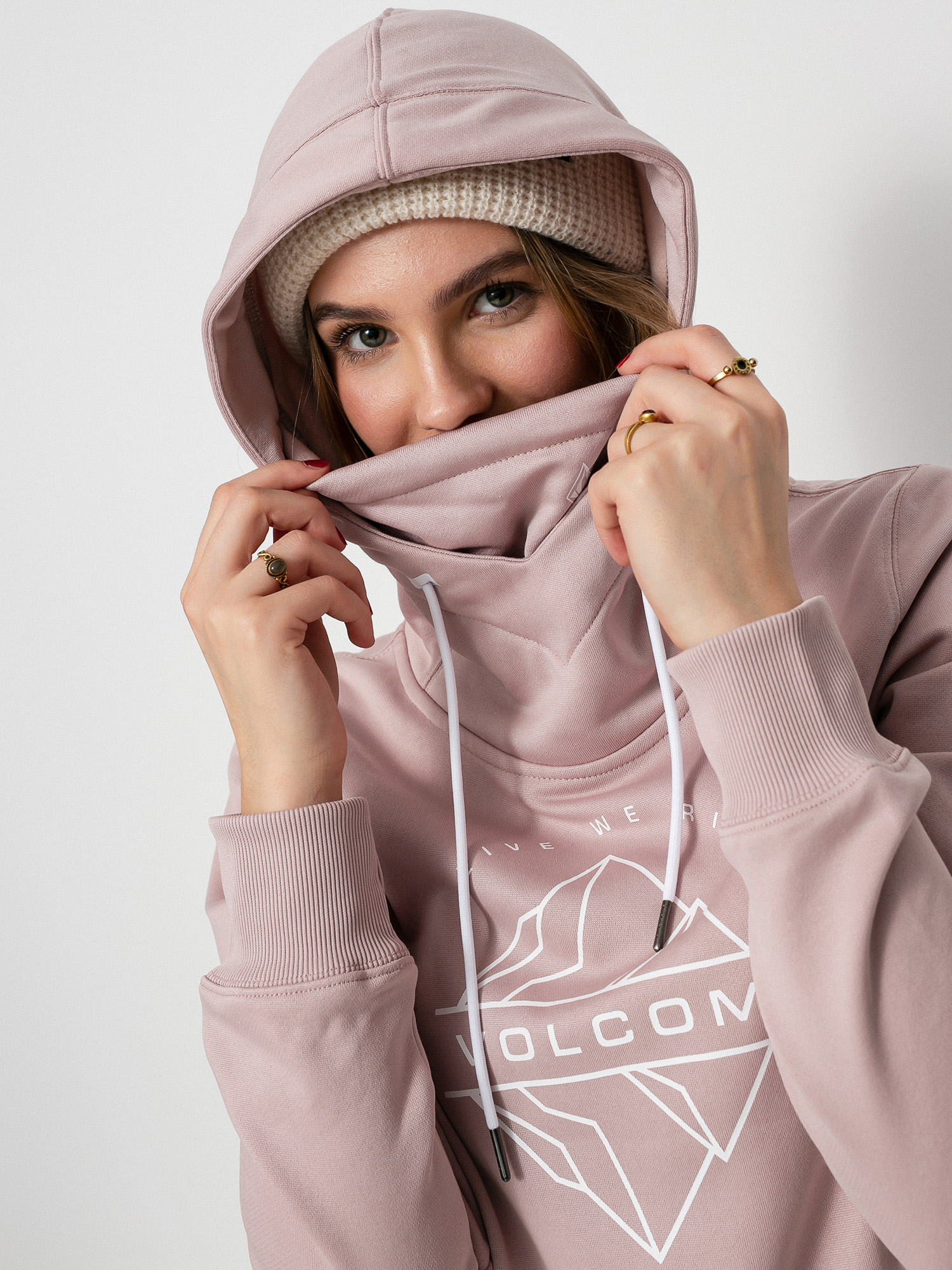 Bluza z kapturem Volcom Spring Shred HD Wmn (hazey pink)