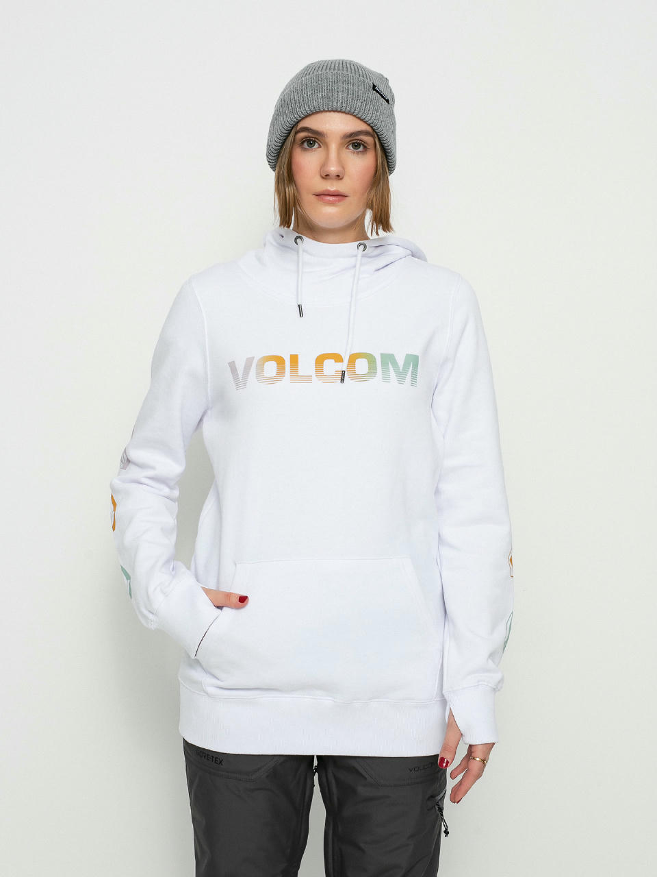 Bluza z kapturem Volcom Costus HD Wmn (white)