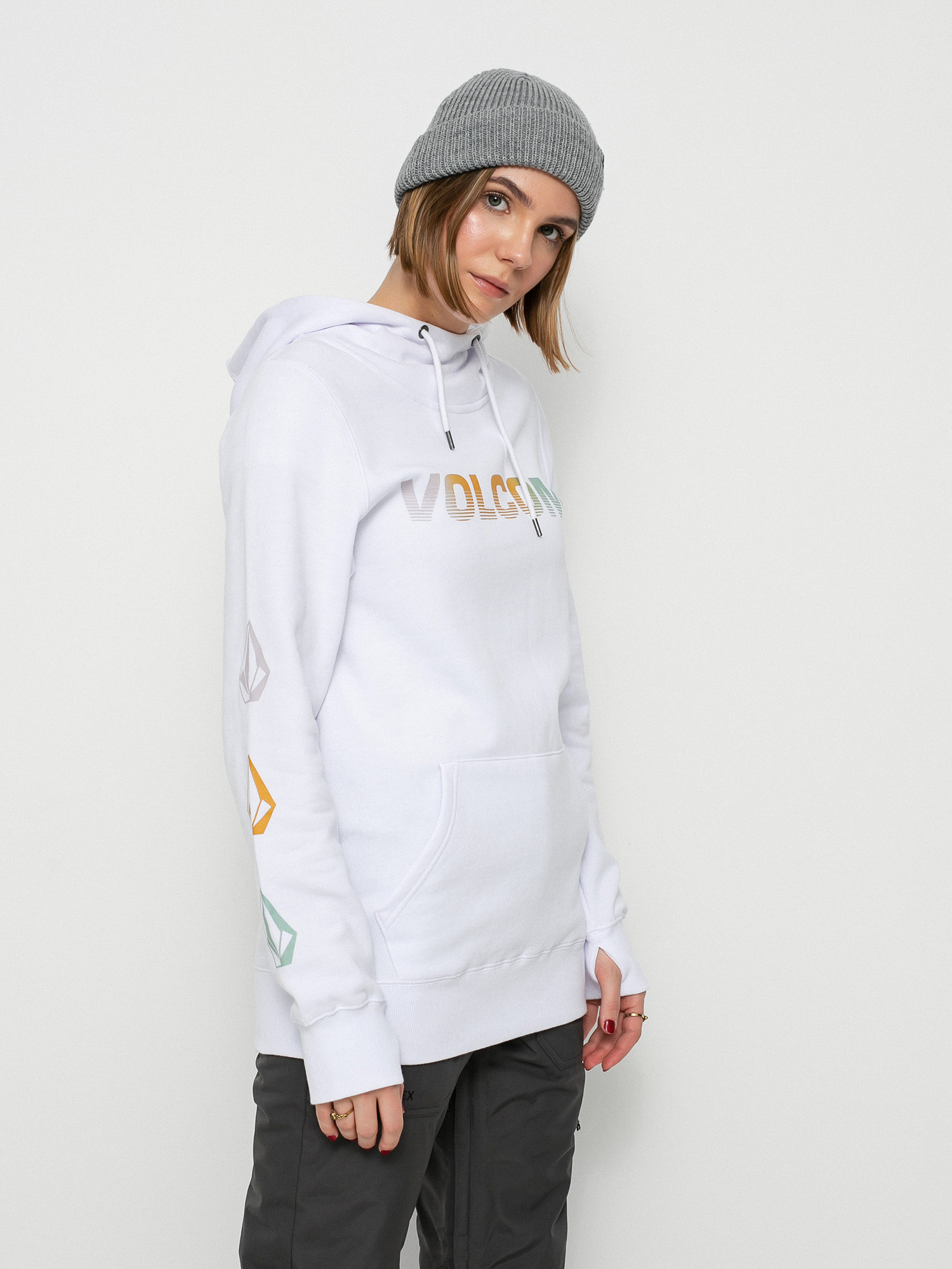 Bluza z kapturem Volcom Costus HD Wmn (white)