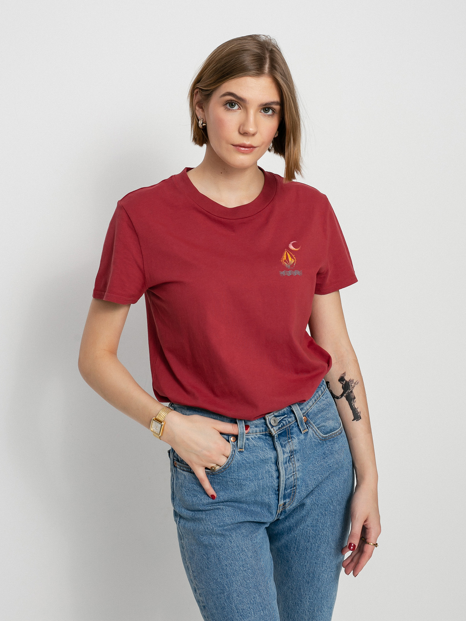 T-shirt Volcom Lock It Up Wmn (bark brown)