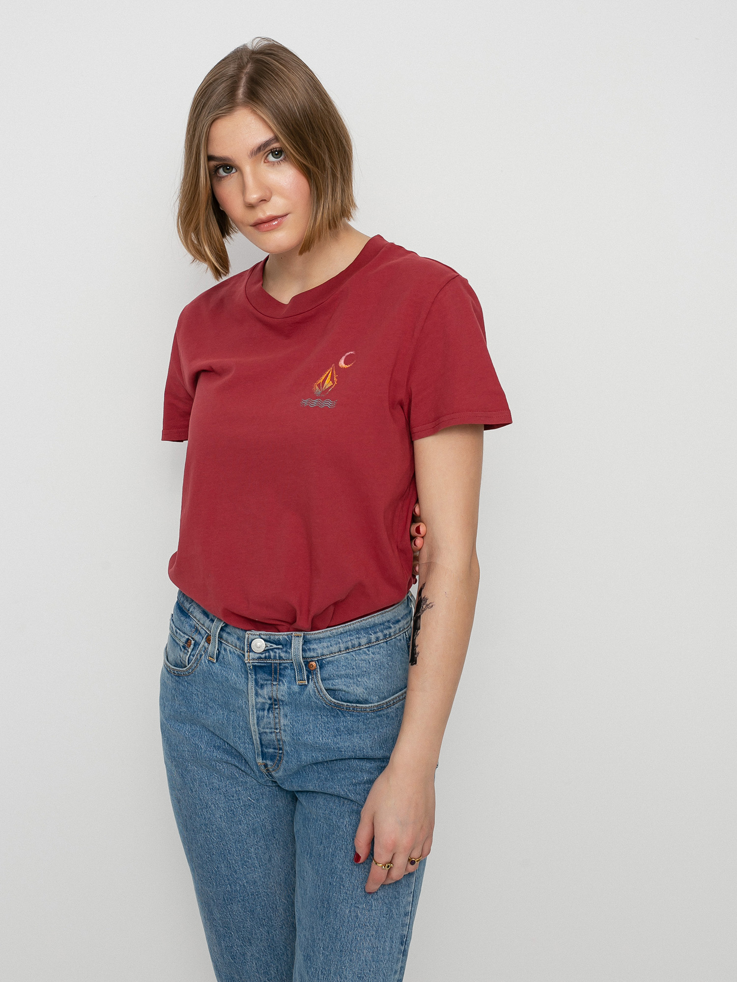 T-shirt Volcom Lock It Up Wmn (bark brown)