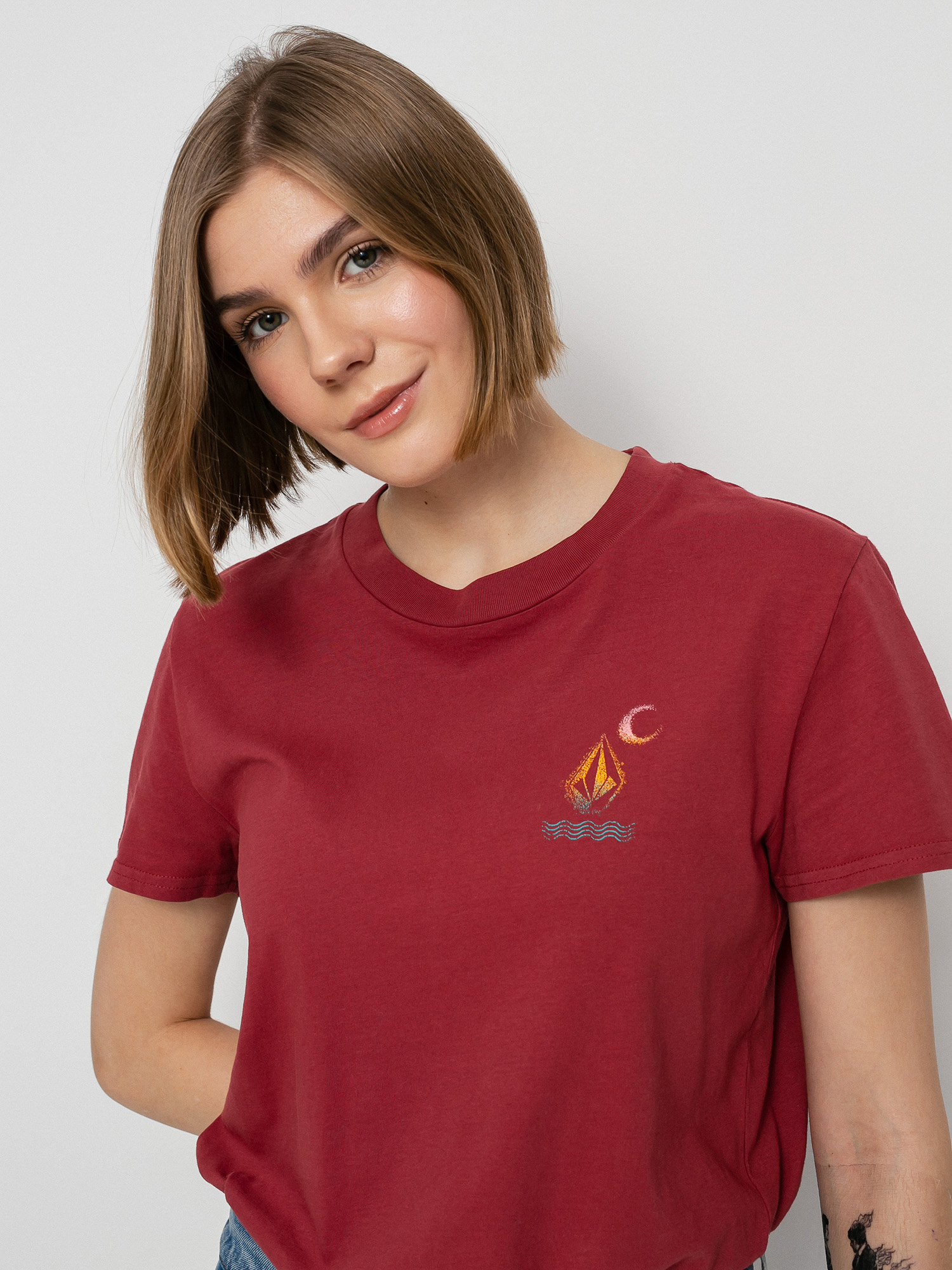 T-shirt Volcom Lock It Up Wmn (bark brown)