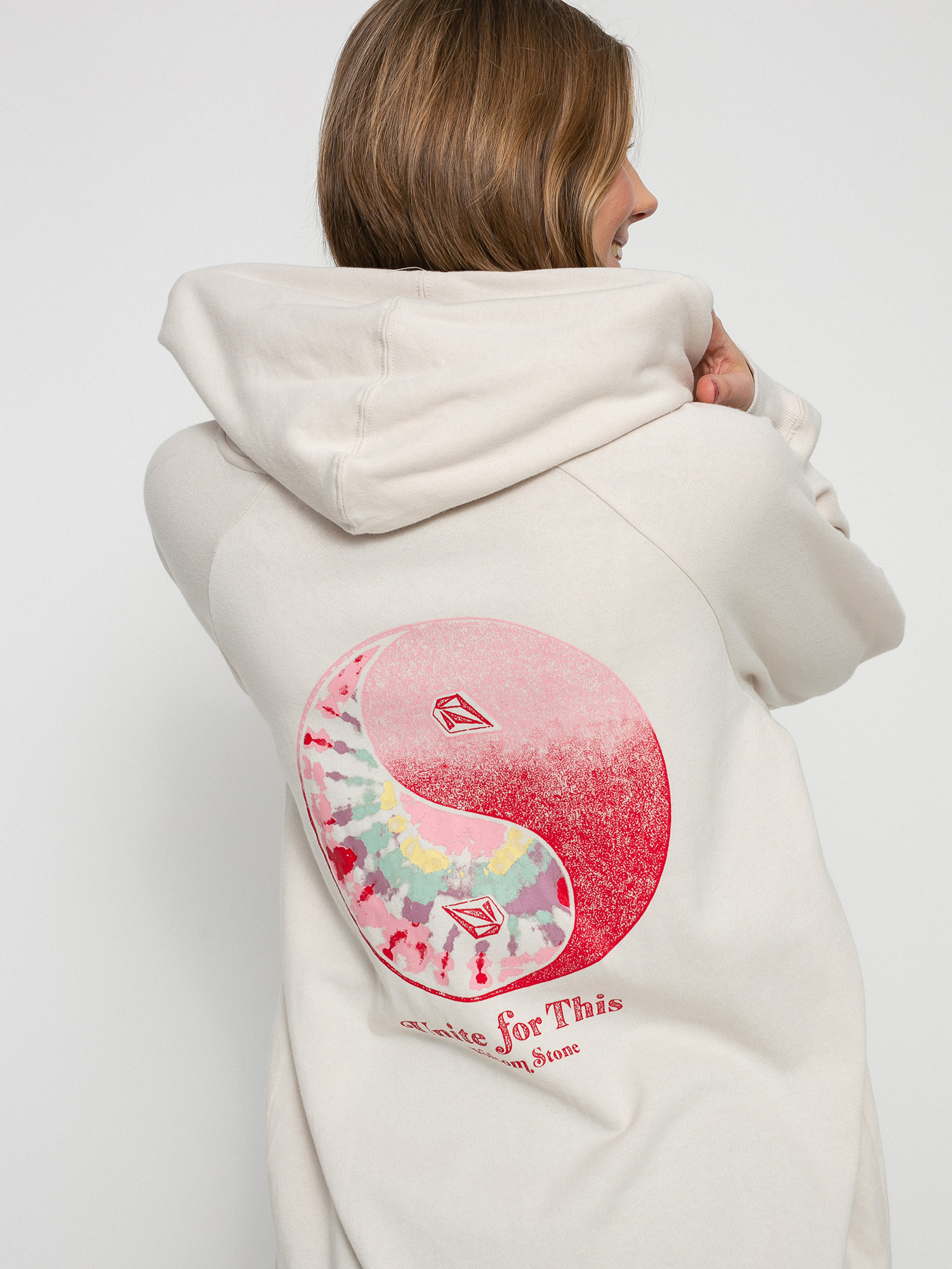 Bluza z kapturem Volcom Truly Stoked Bf HD Wmn (bone)