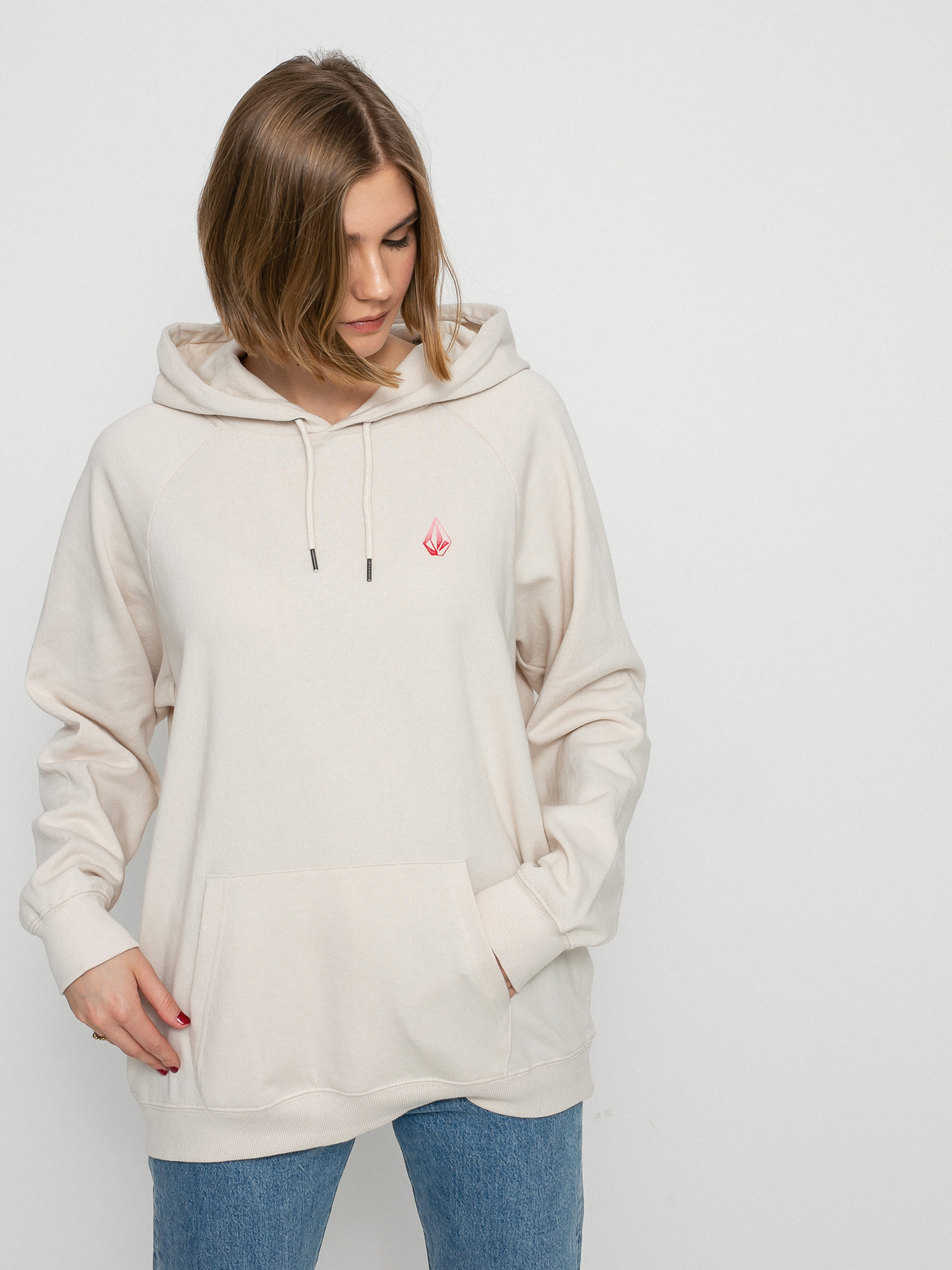 Bluza z kapturem Volcom Truly Stoked Bf HD Wmn (bone)