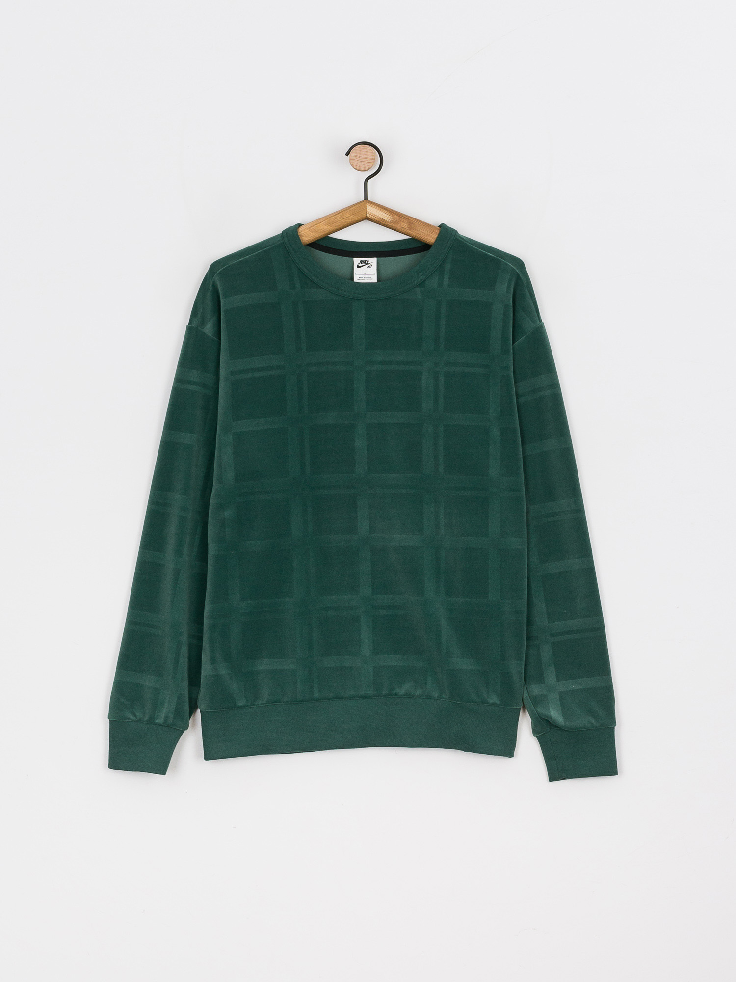 Sweter Nike SB Plaid Crew (noble green/noble green)
