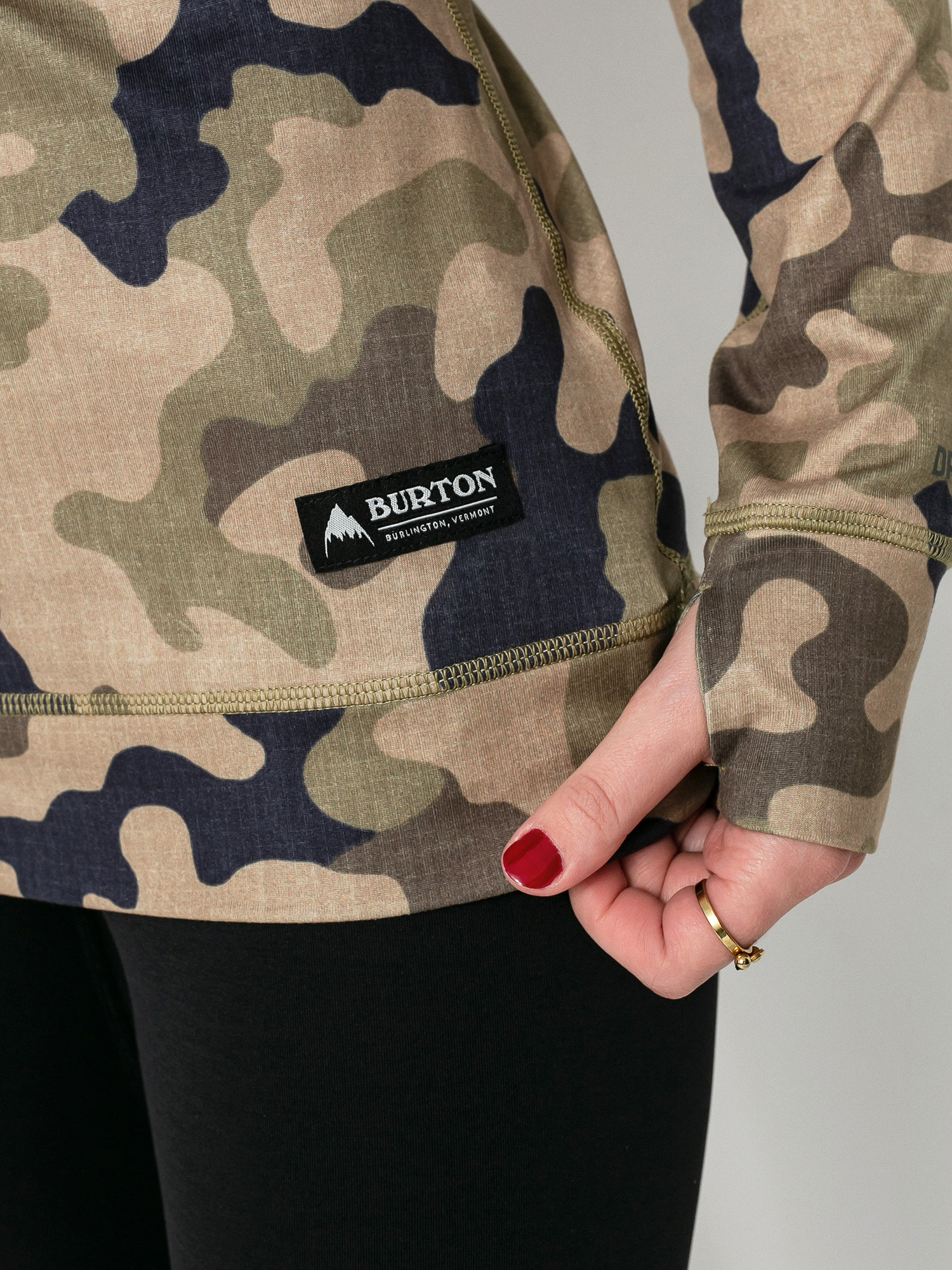 Damski Longsleeve aktywny Burton Midweight Base Layer (martini olive terra camo)