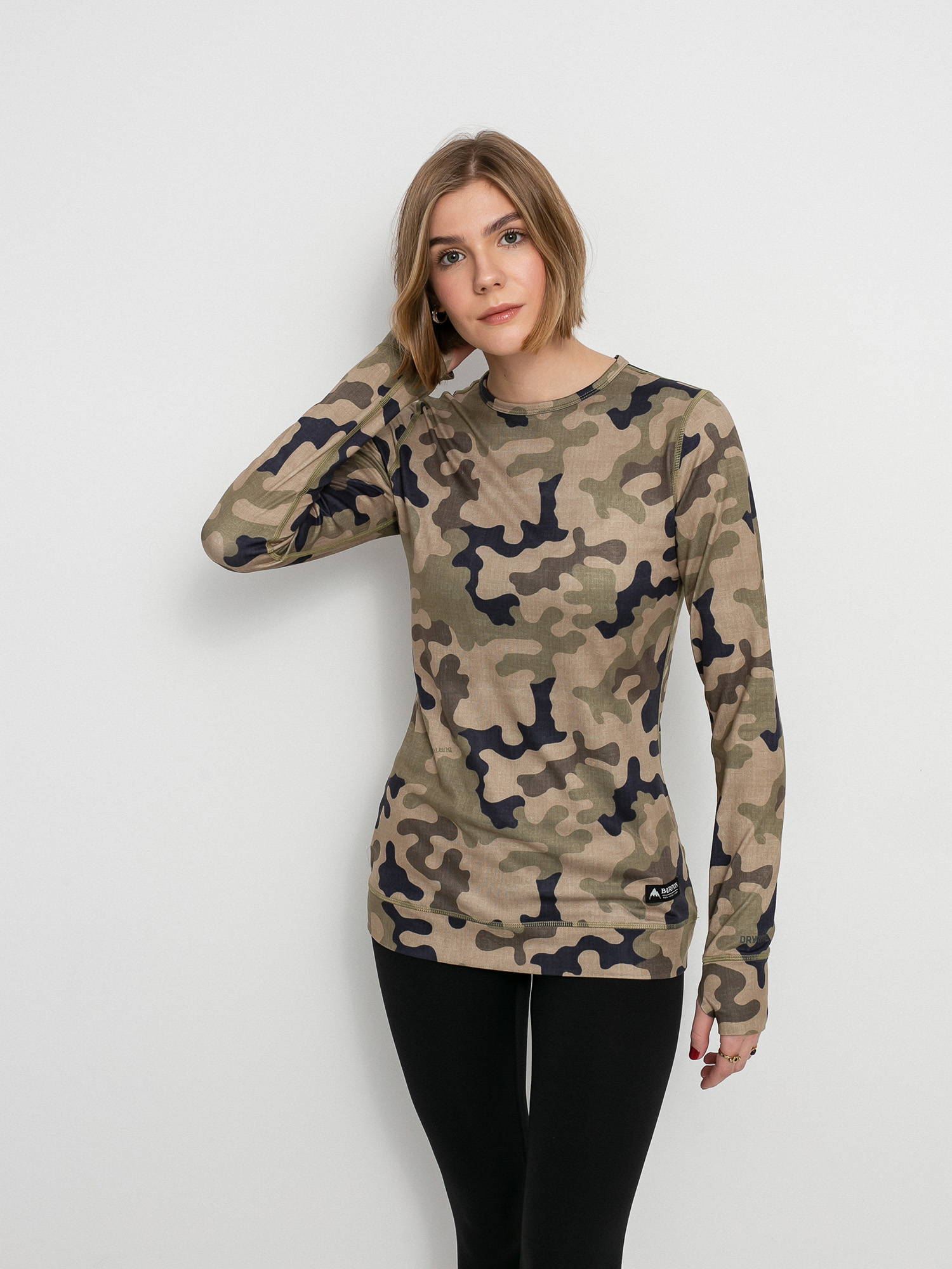Damski Longsleeve aktywny Burton Midweight Base Layer (martini olive terra camo)