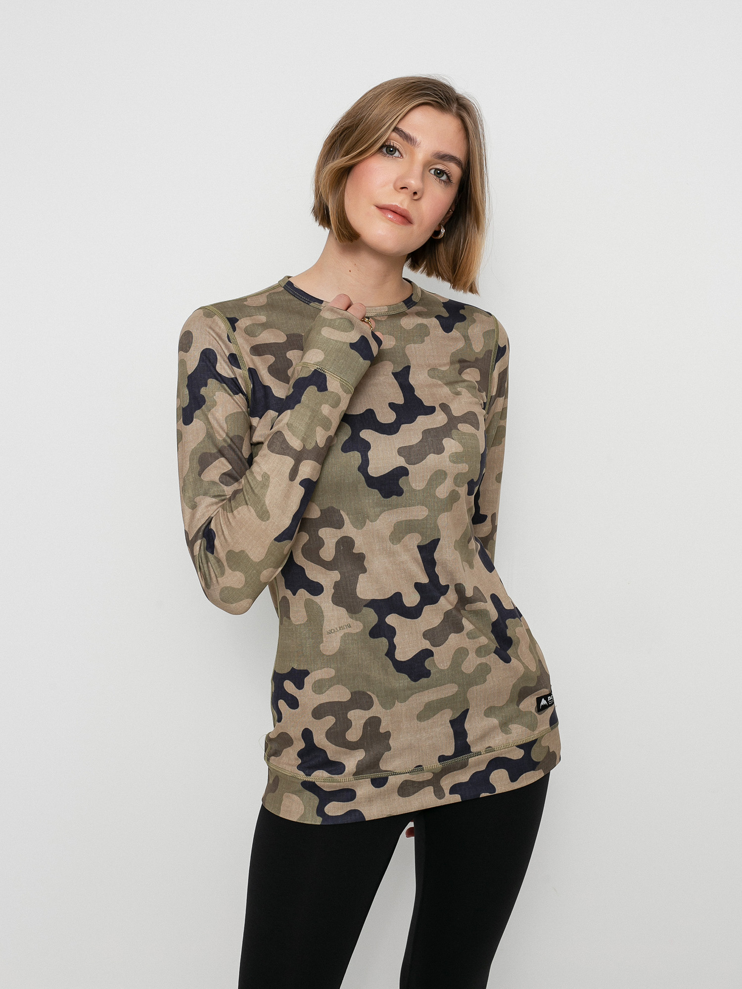 Damski Longsleeve aktywny Burton Midweight Base Layer (martini olive terra camo)