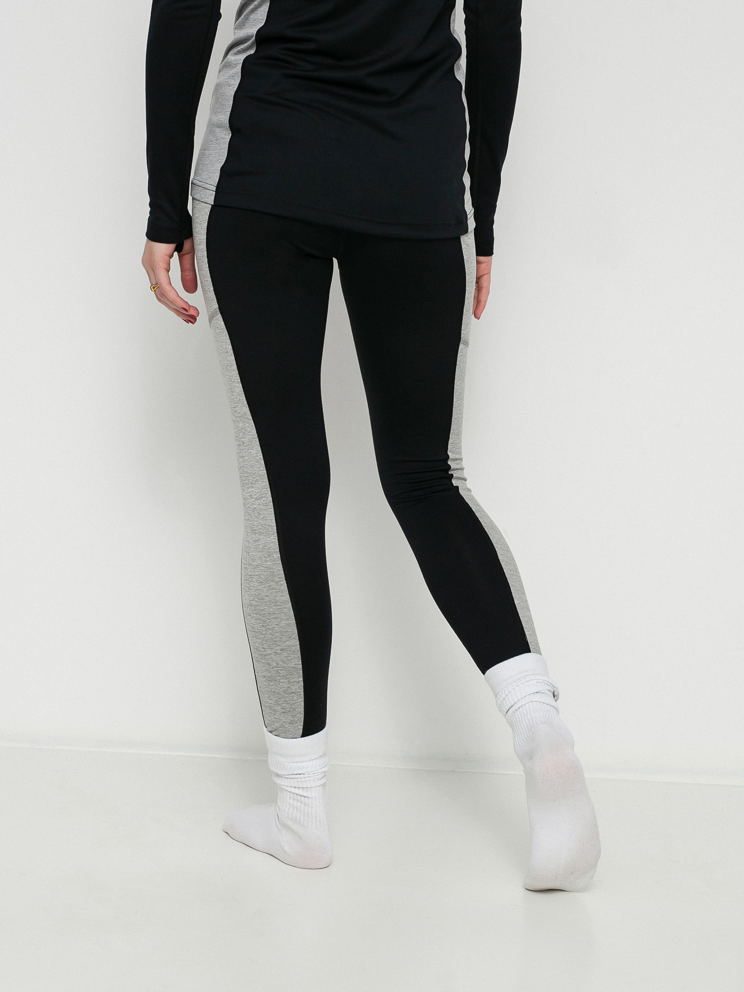 Damskie Legginsy aktywne Burton Midweight X Base Layers (true black/gray heather)