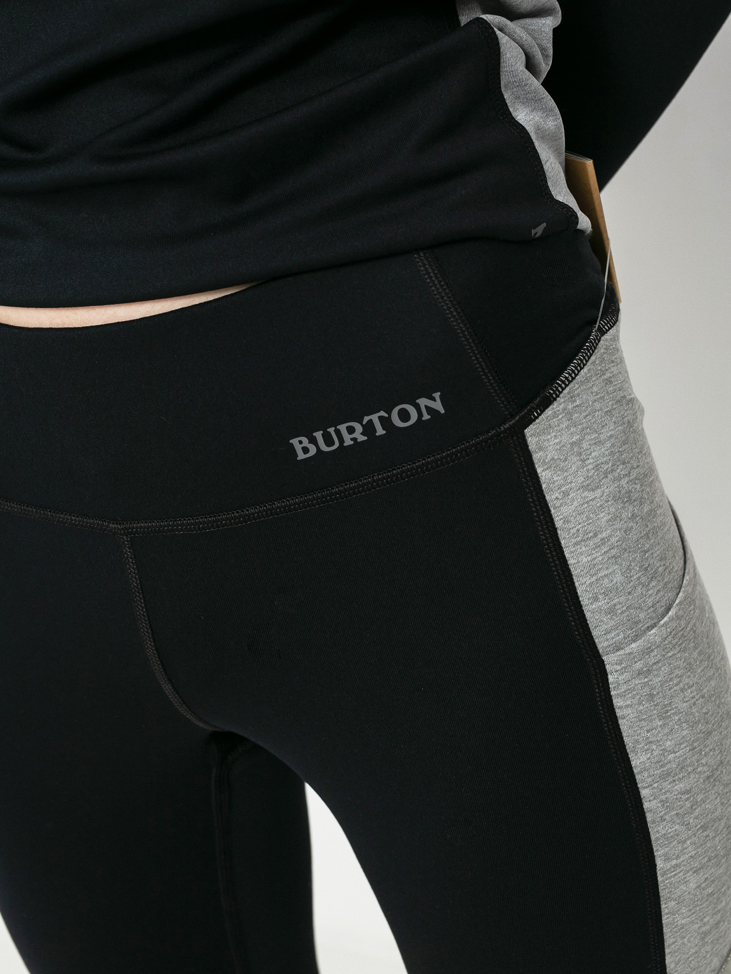 Damskie Legginsy aktywne Burton Midweight X Base Layers (true black/gray heather)