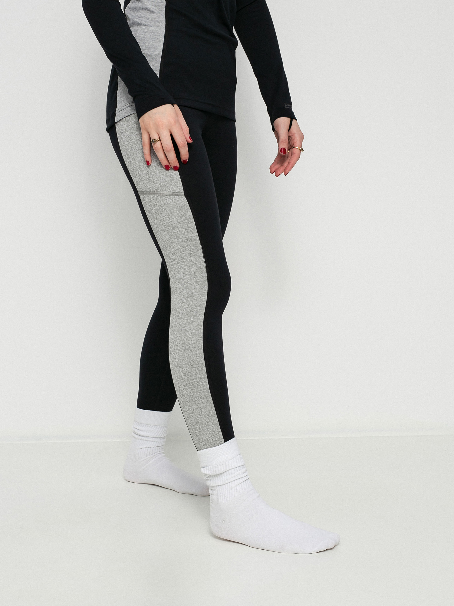 Damskie Legginsy aktywne Burton Midweight X Base Layers (true black/gray heather)