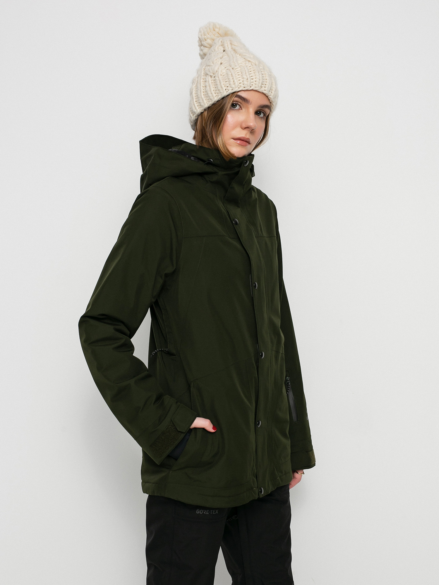 Damska Kurtka snowboardowa Volcom Ell Ins Gore Tex (black green)