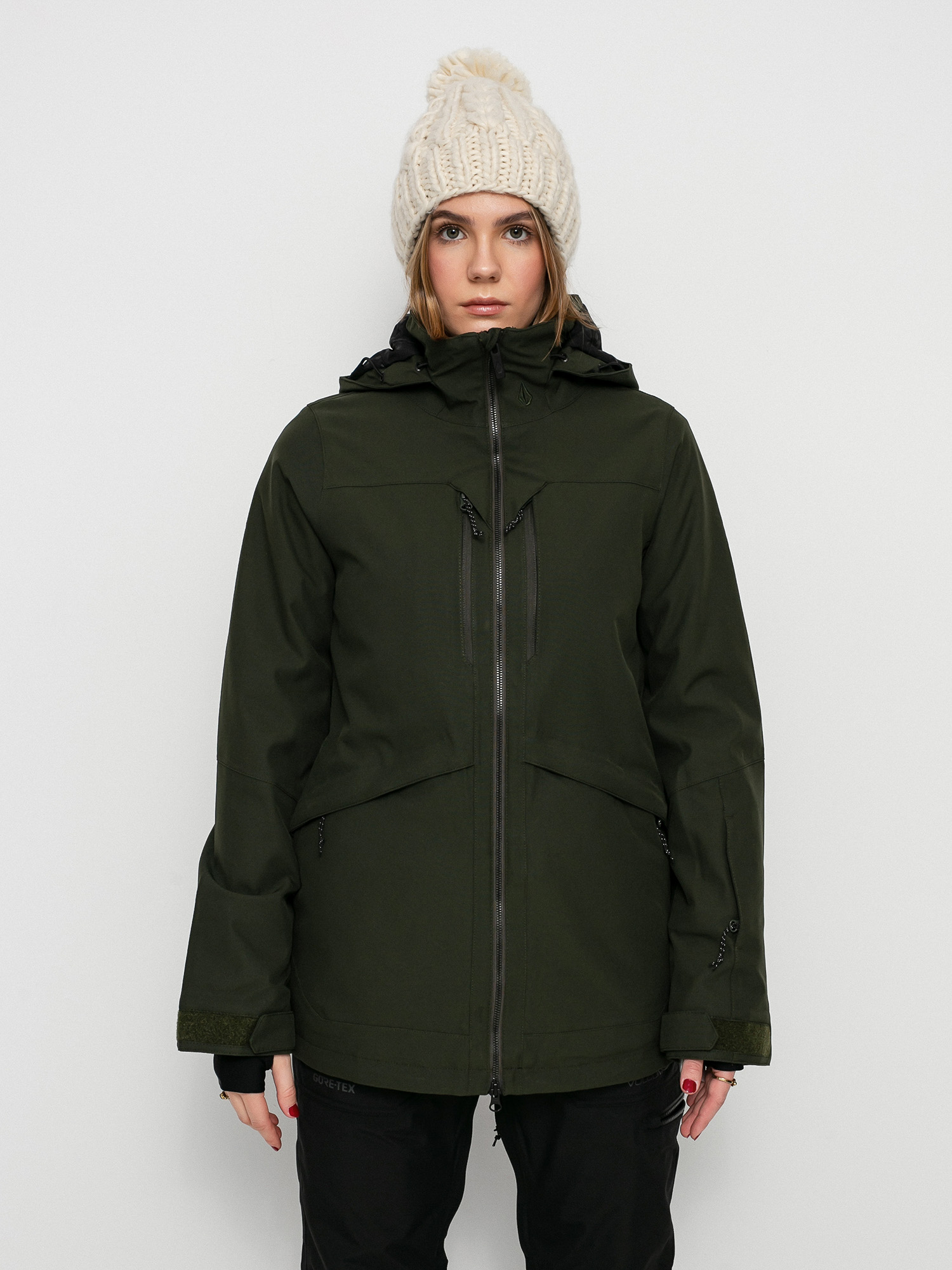 Damska Kurtka snowboardowa Volcom Shelter 3D Stretch (black green)