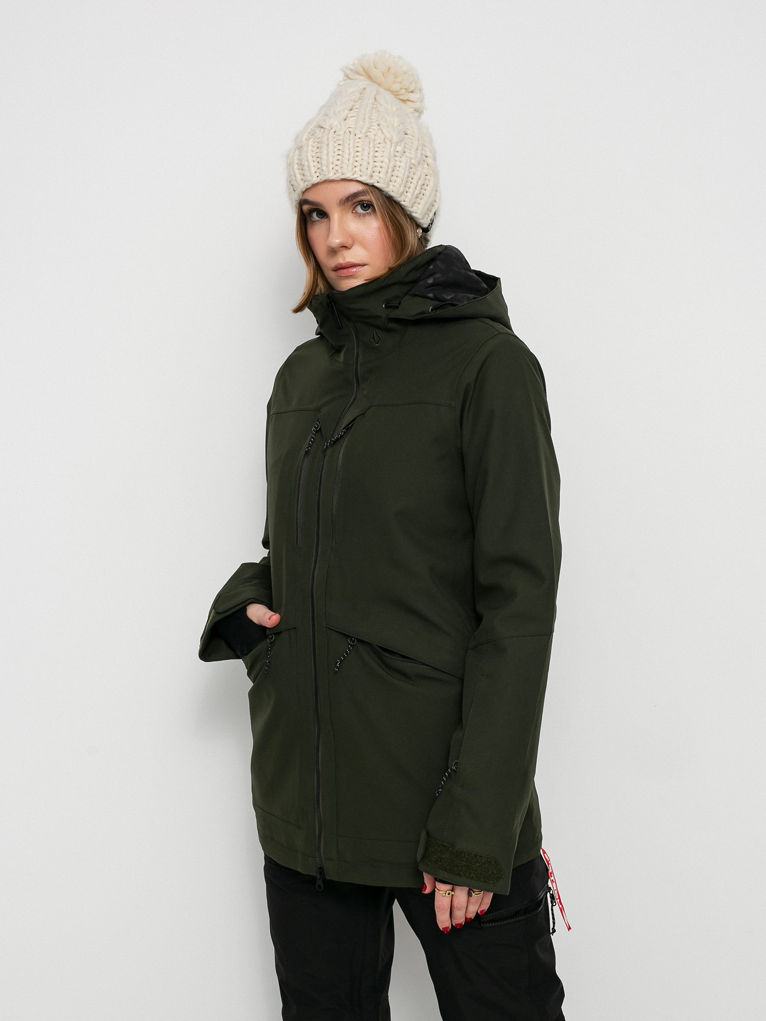 Damska Kurtka snowboardowa Volcom Shelter 3D Stretch (black green)