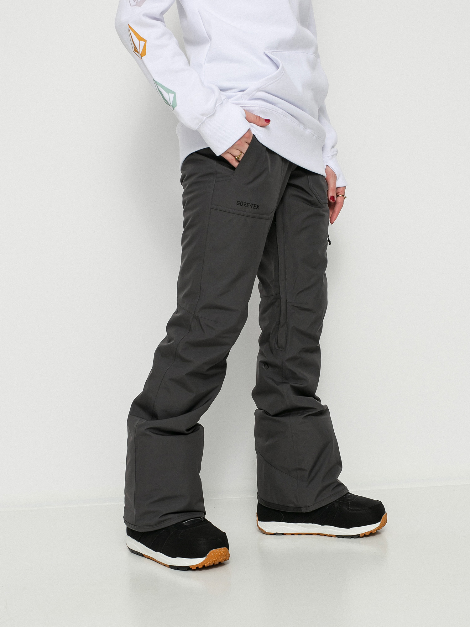 Damskie Spodnie snowboardowe Volcom Knox Ins Gore Tex (dark grey)
