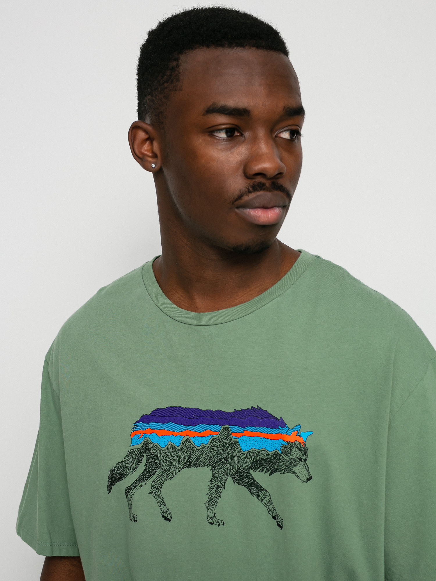 T-shirt Patagonia Back For Good Organic (sedge green w/wolf)
