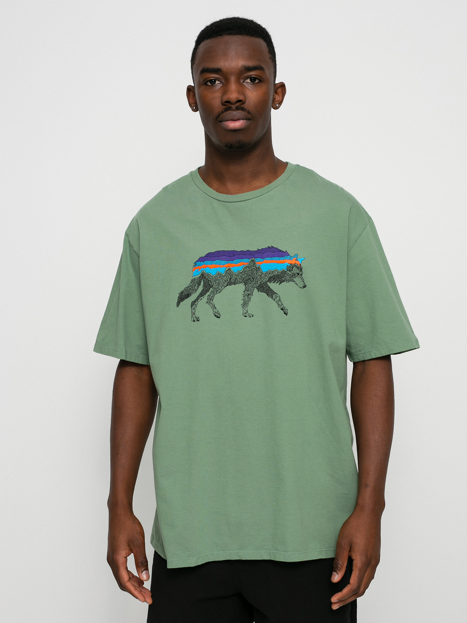 T-shirt Patagonia Back For Good Organic (sedge green w/wolf)