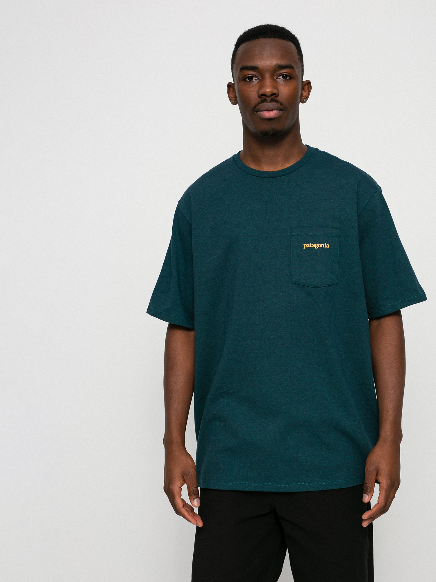 T-shirt Patagonia Line Logo Ridge Pocket Responsibili (dark borealis green)