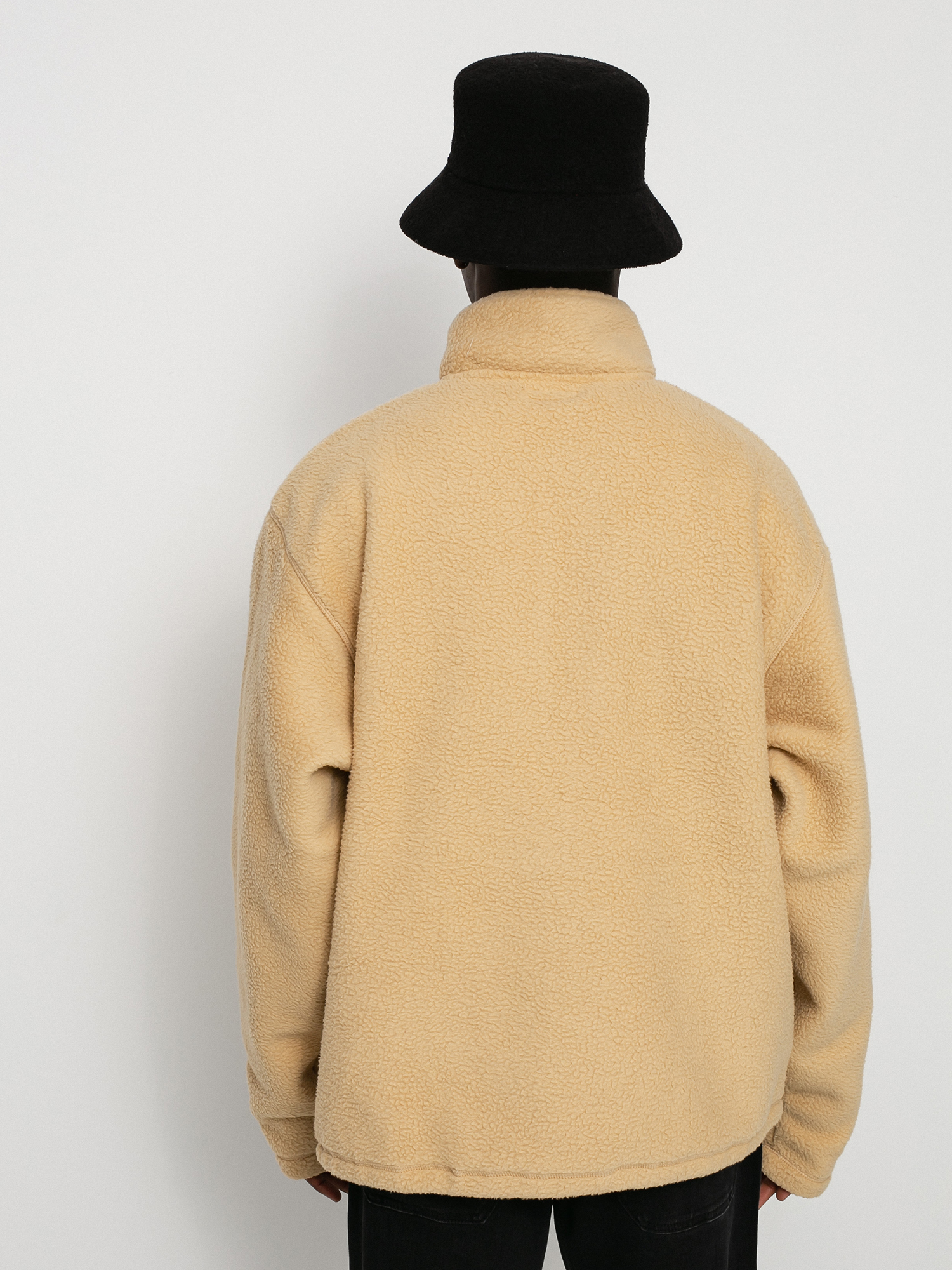Stussy Polar Fleece Half Zip Mock Neck Black