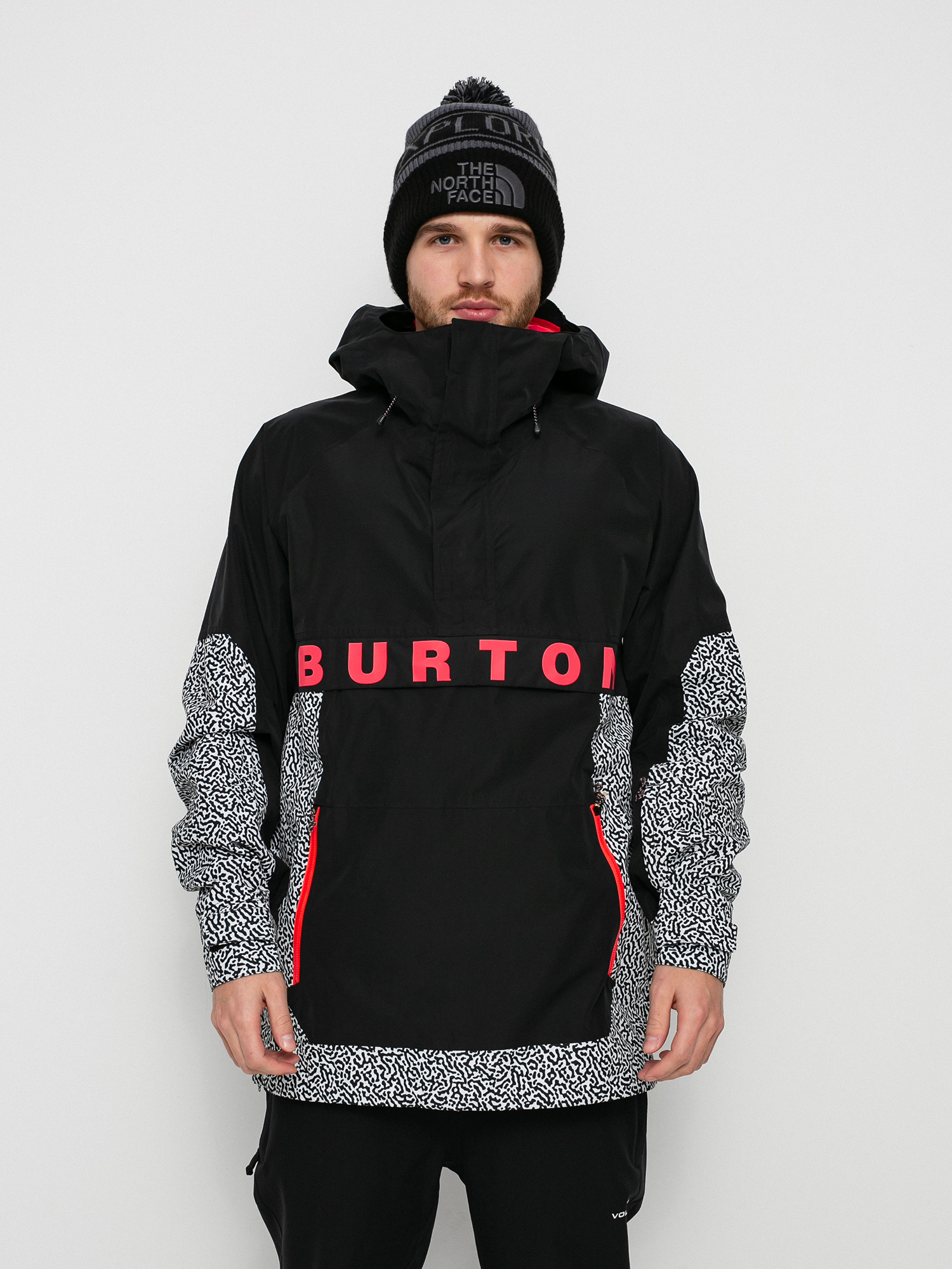 Męska Kurtka snowboardowa Burton Frostner Anorak (true black/pj print)