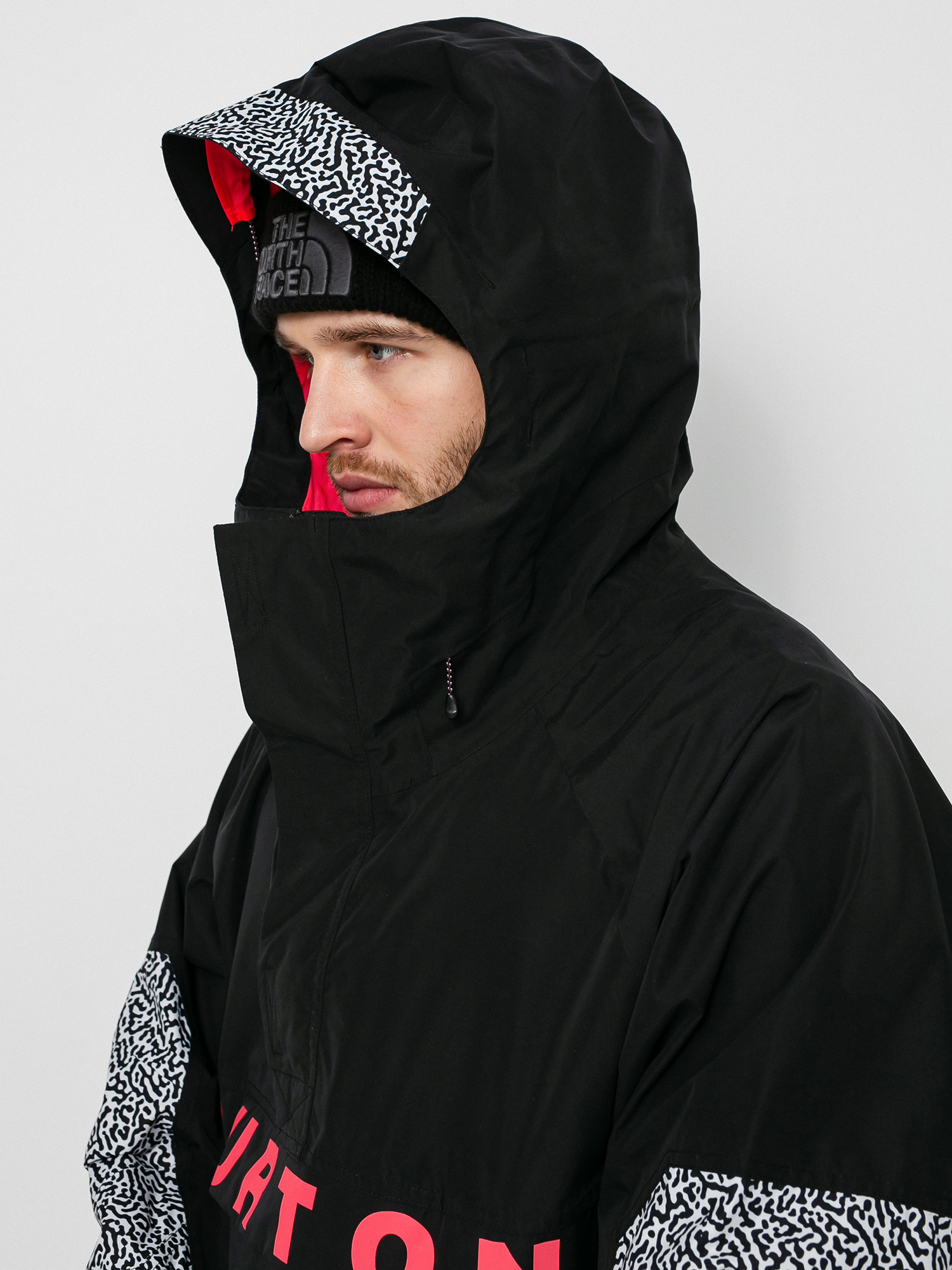 Męska Kurtka snowboardowa Burton Frostner Anorak (true black/pj print)