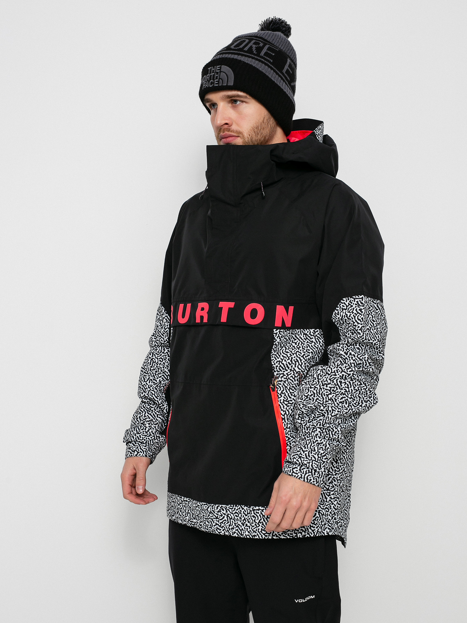 Męska Kurtka snowboardowa Burton Frostner Anorak (true black/pj print)