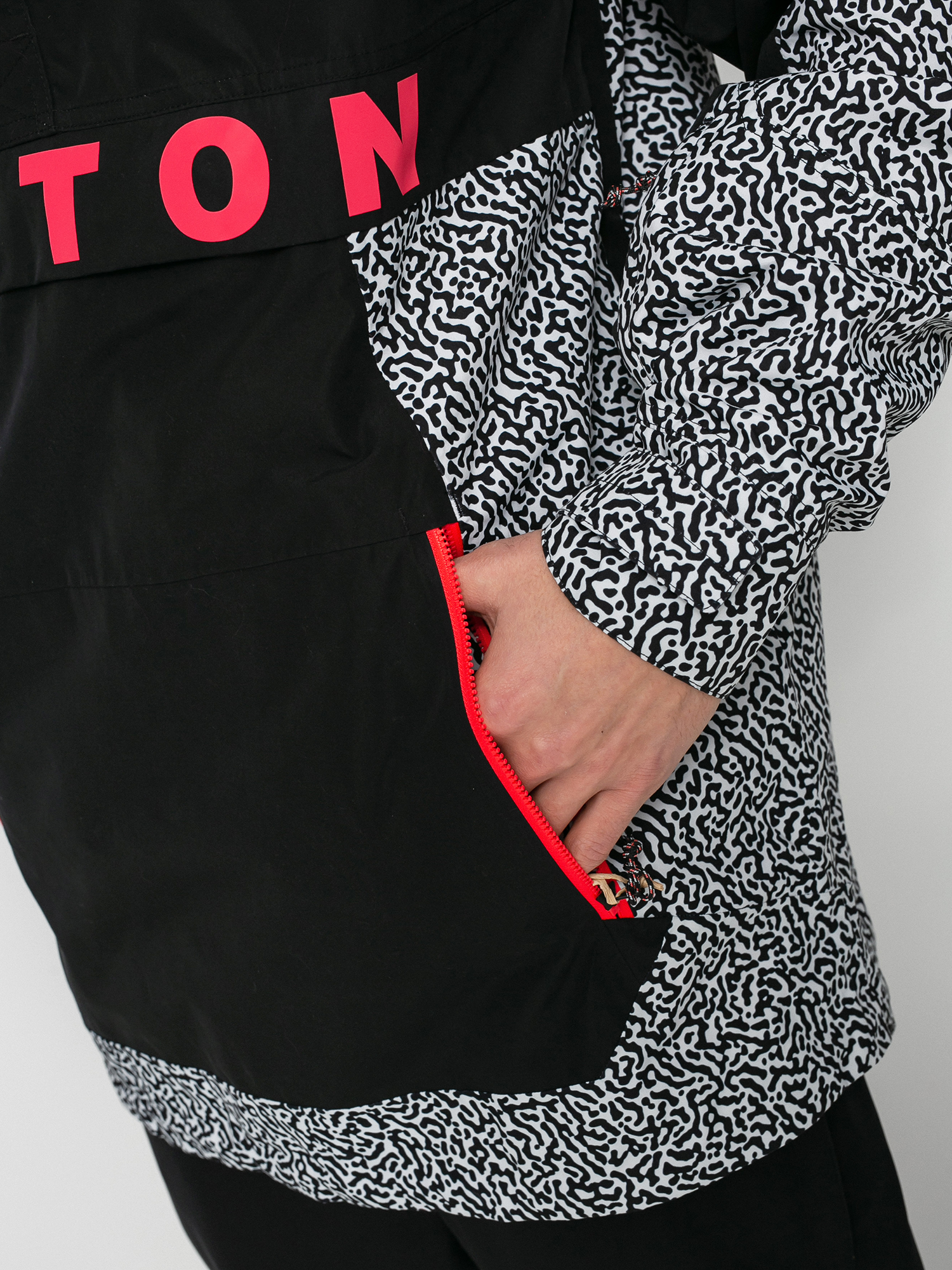 Męska Kurtka snowboardowa Burton Frostner Anorak (true black/pj print)