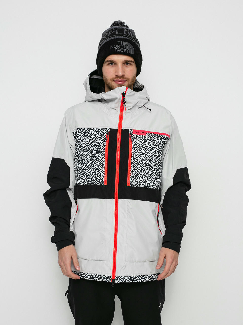 Męska Kurtka snowboardowa Burton Frostner (lunar gray/pj print/true black)