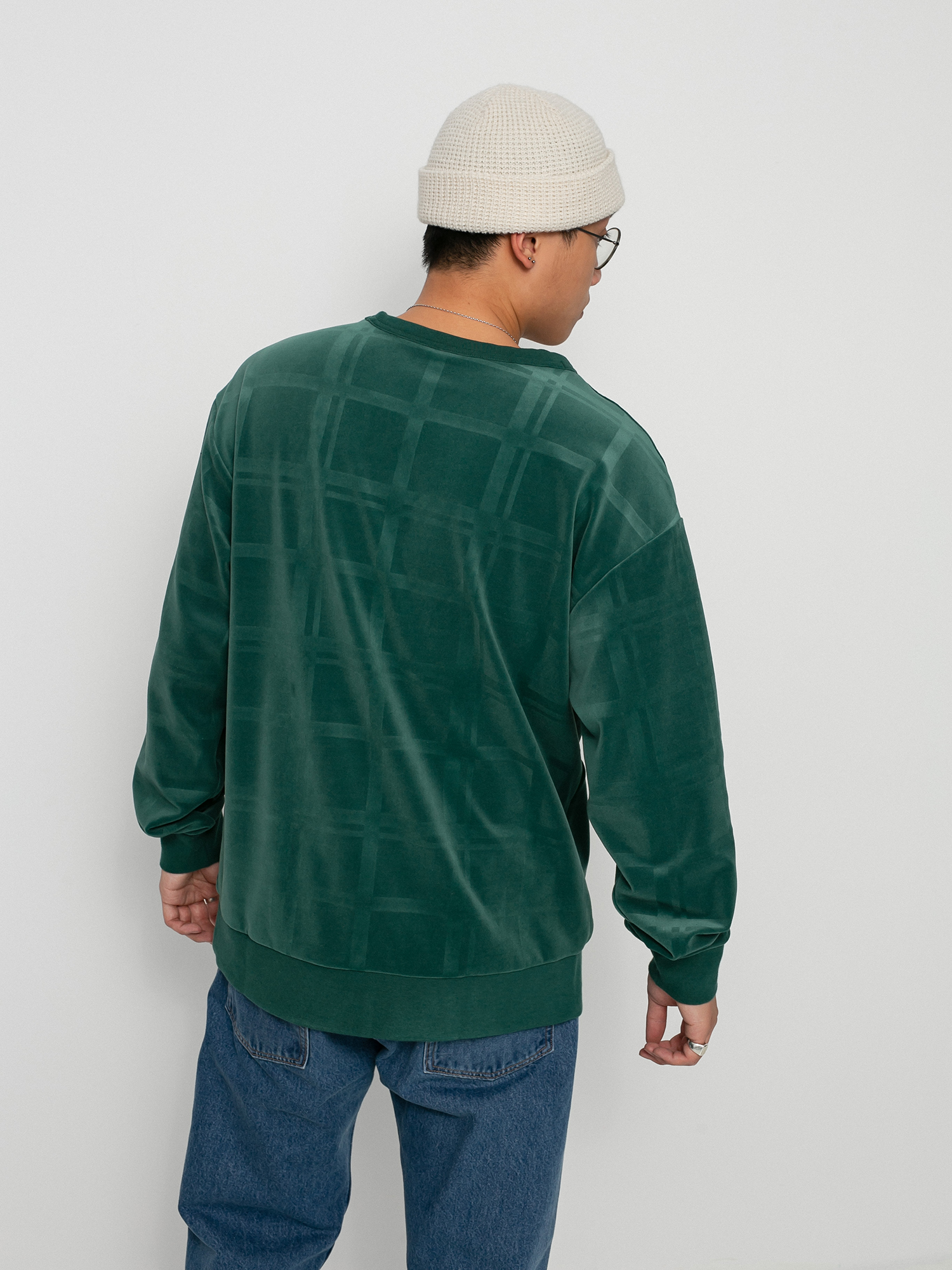 Sweter Nike SB Plaid Crew (noble green/noble green)
